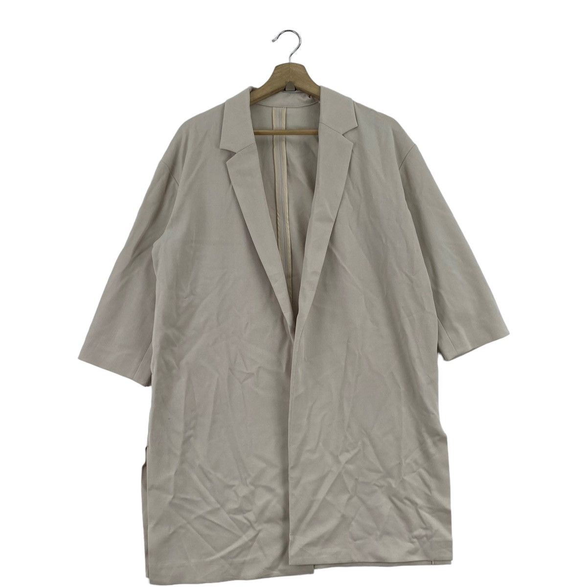 Japanese Brand JEANASIS Japanese Brand Three Quarter Sleeve Long Cream Coat Size L / US 10 / IT 46 - 1 Thumbnail