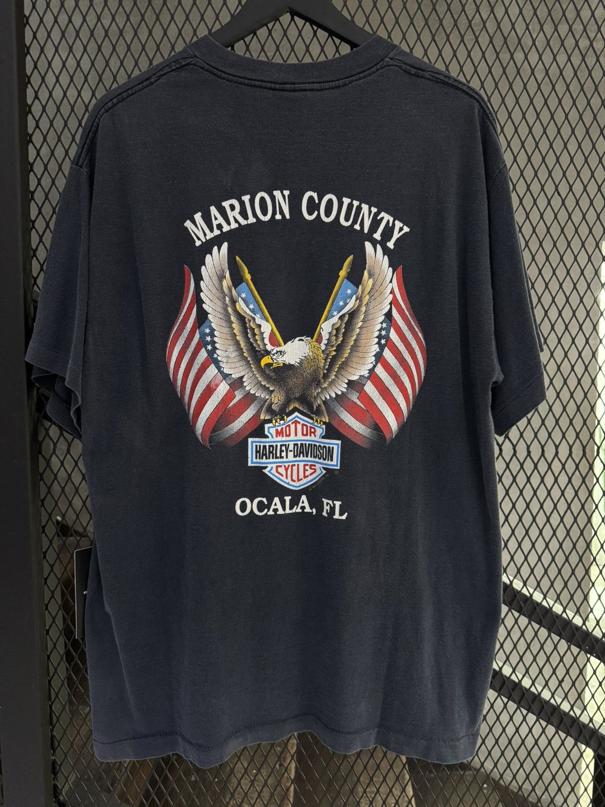 Harley Davidson Vintage 1991 Harley Davidson Marion County Pocket Tee Size US XL / EU 56 / 4 - 3 Thumbnail