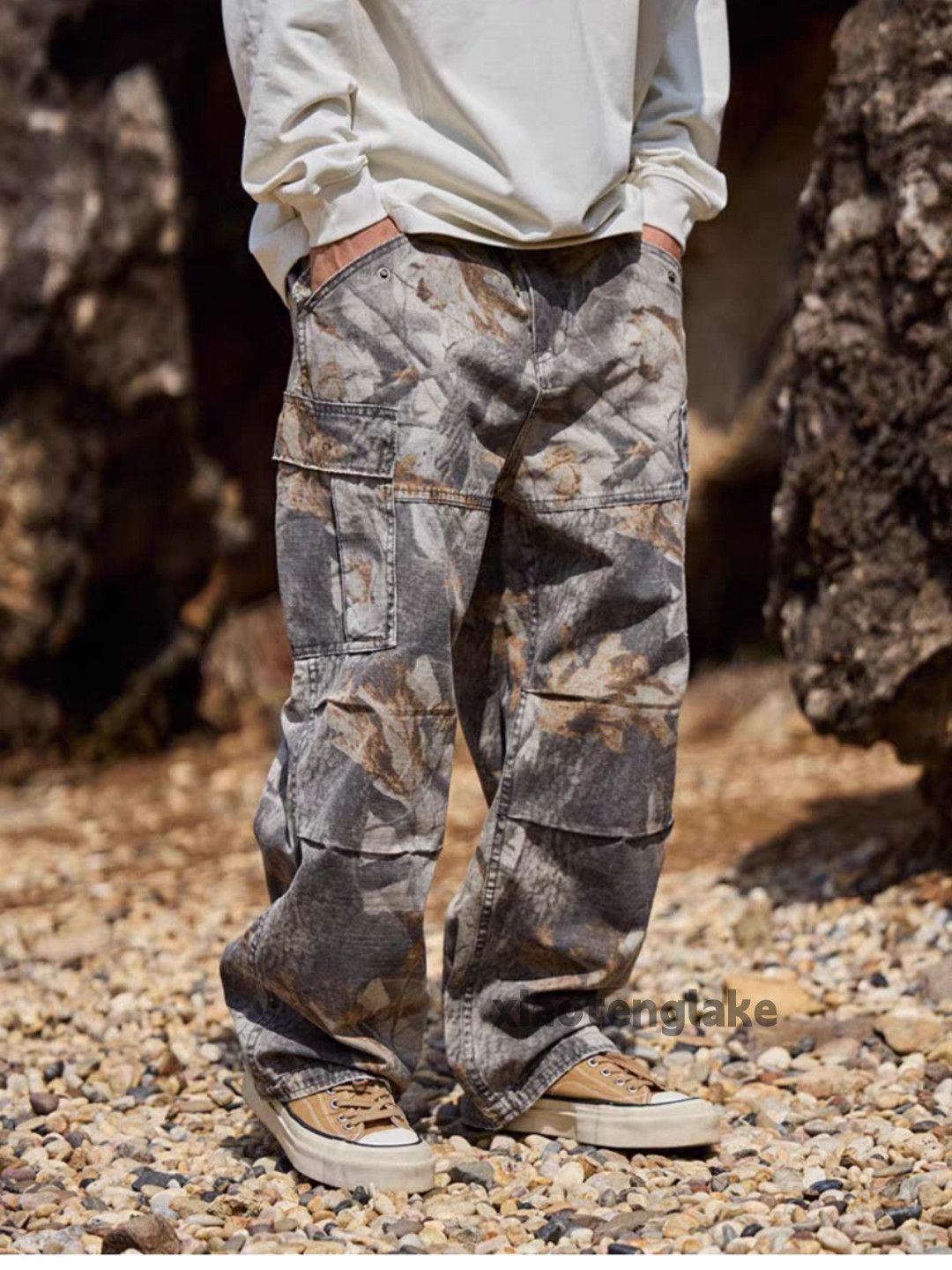 Designer × Vintage utility washed faded military camo outdoor cargo pants Size US 34 / EU 50 - 2 Thumbnail