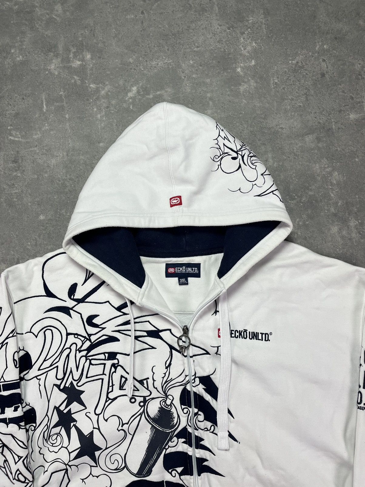 Ecko Unltd. Ecko Unltd. Mega Baggy Printed Zip Hoodie 3XL Rare Size US XXL / EU 58 / 5 - 11 Thumbnail