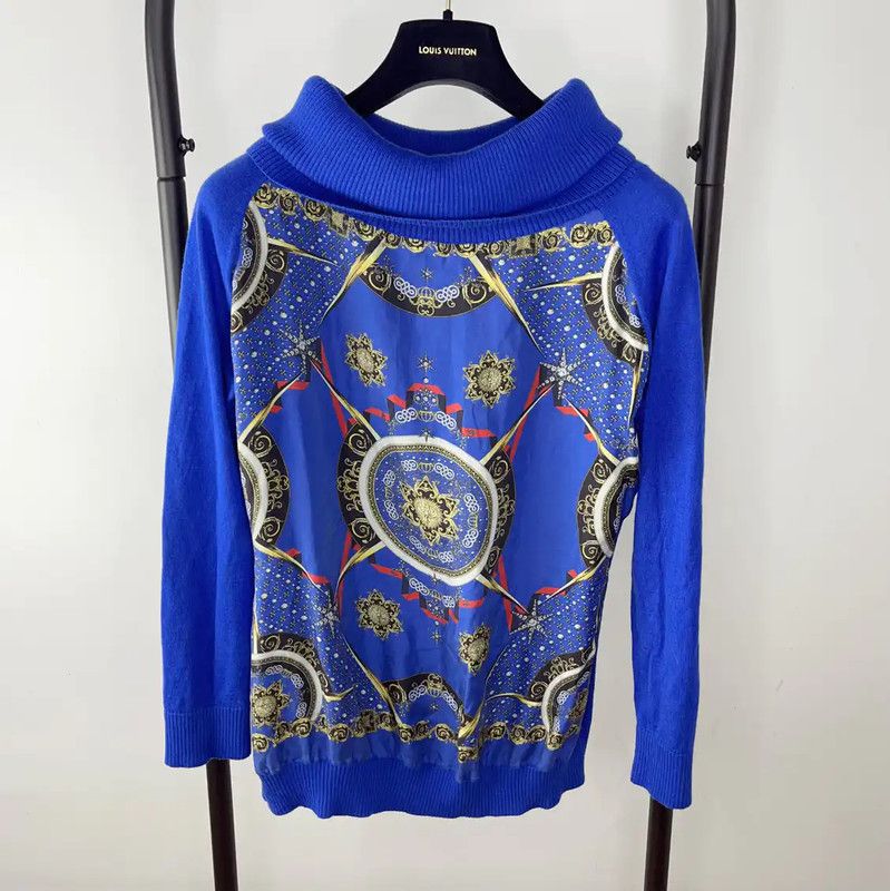 Versace Versace Blue Cotton Sweater for Men 0089 Size US XL / EU 56 / 4 - 1 Thumbnail