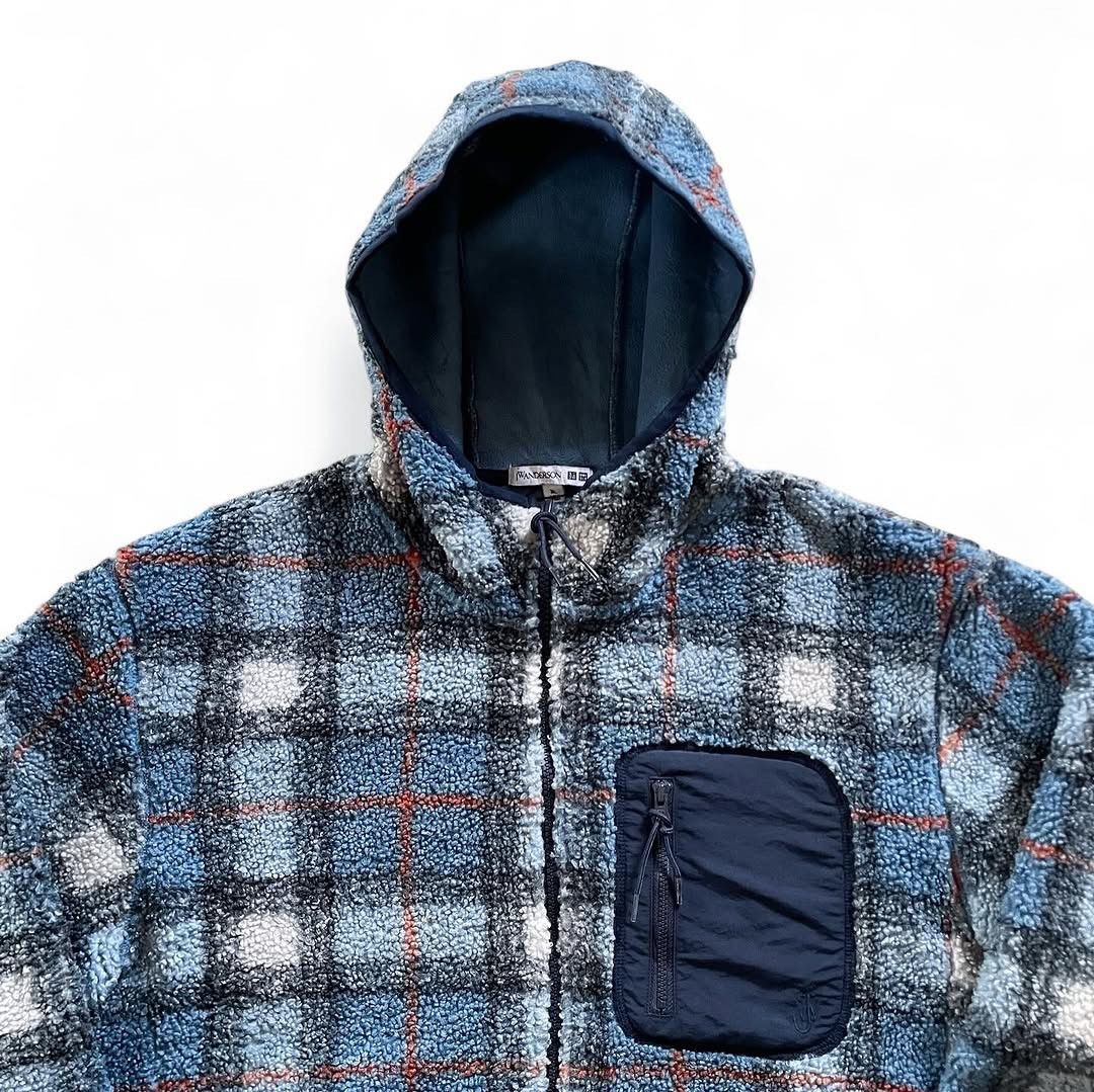 JW Anderson Uniqlo x JW Anderson Plaid Fleece Hooded Jacket Size US XL / EU 56 / 4 - 4 Thumbnail