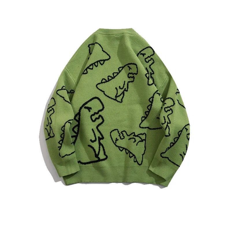 Japanese Brand × Vintage Sweater Men Harajuku Knitted Hip Hop Dinosaur Cartoon Size US M / EU 48-50 / 2 - 2 Thumbnail