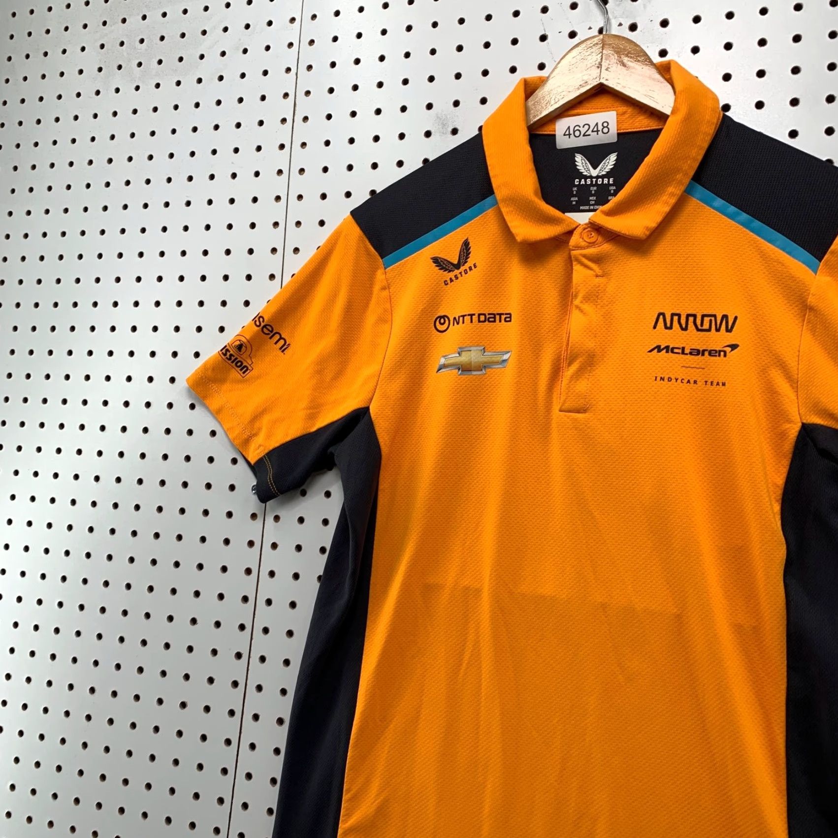 Castore Castore Polo Shirt Mens Small Orange Indycar AJ Foyt Malukas McLaren Size US S / EU 44-46 / 1 - 6 Thumbnail