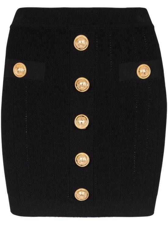 BALMAIN Women Mid Skirts EF1LB290 KB070PA Black