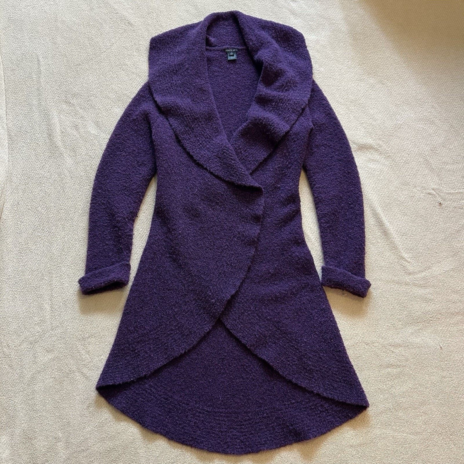 Other Lafayette 148 Purple Wool Duster Cardigan Sweater Jacket Size L / US 10 / IT 46 - 1 Thumbnail