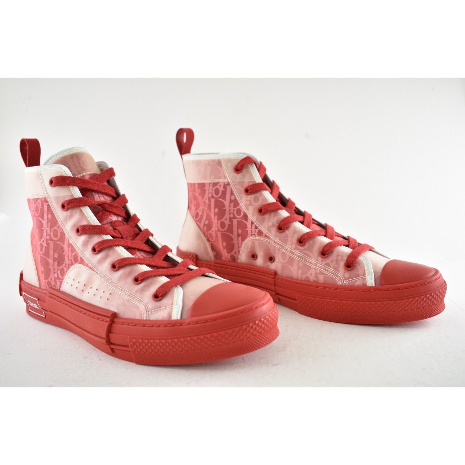 Dior Dior Mens B23 Red Oblique Transparent High Top Sneaker 44 11 Size US 11 / EU 44 - 3 Thumbnail