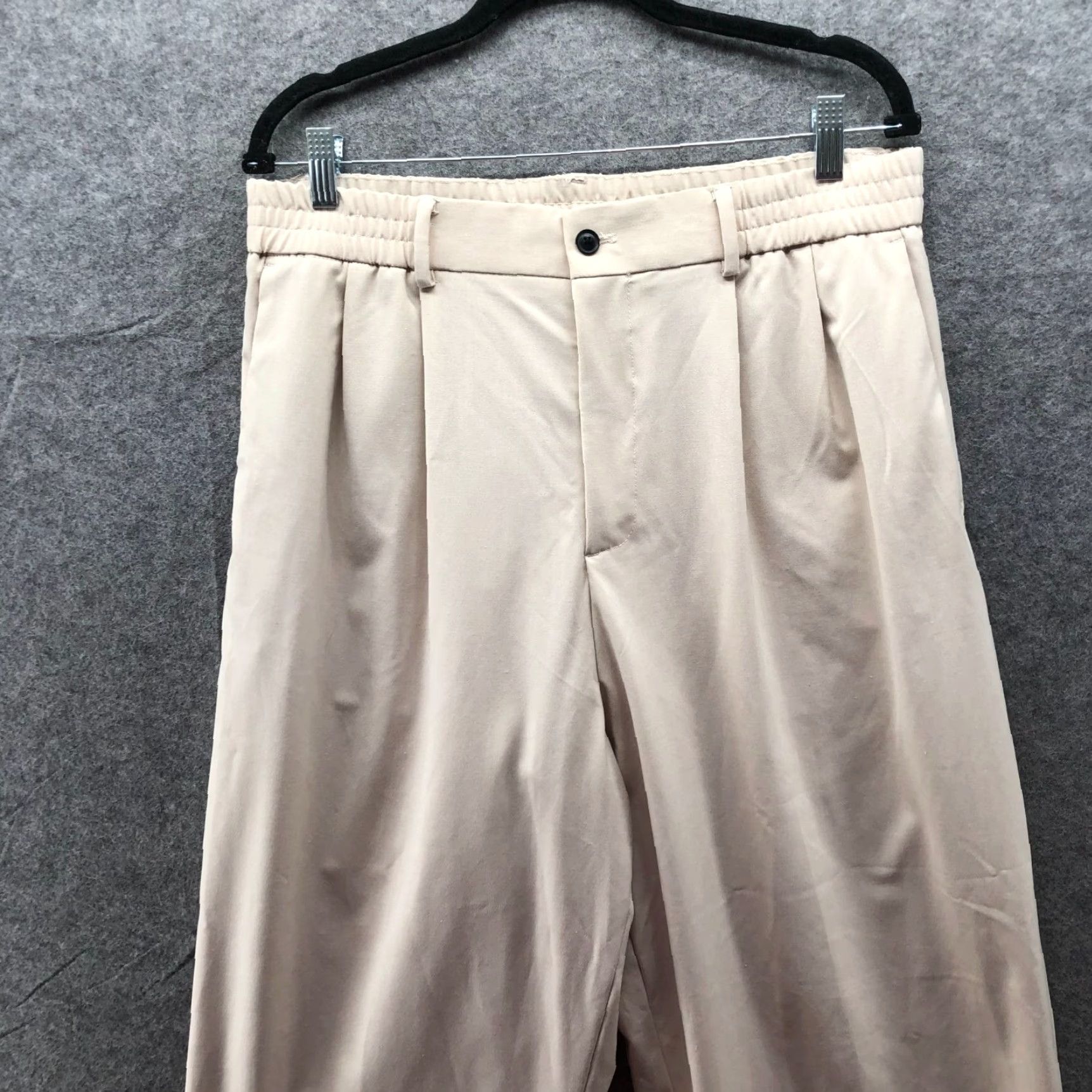 Zara Zara Wide Leg Pleated Front Dress Pants Womens L Beige High Waisted Trouser Pants Size 36" / US 14 / IT 50 - 3 Thumbnail