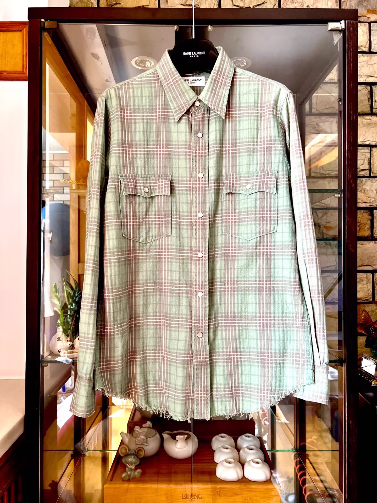 Saint Laurent Paris Saint Laurent Paris 16ss fashion show plaid fringed shirt Size US S / EU 44-46 / 1 - 1 Thumbnail