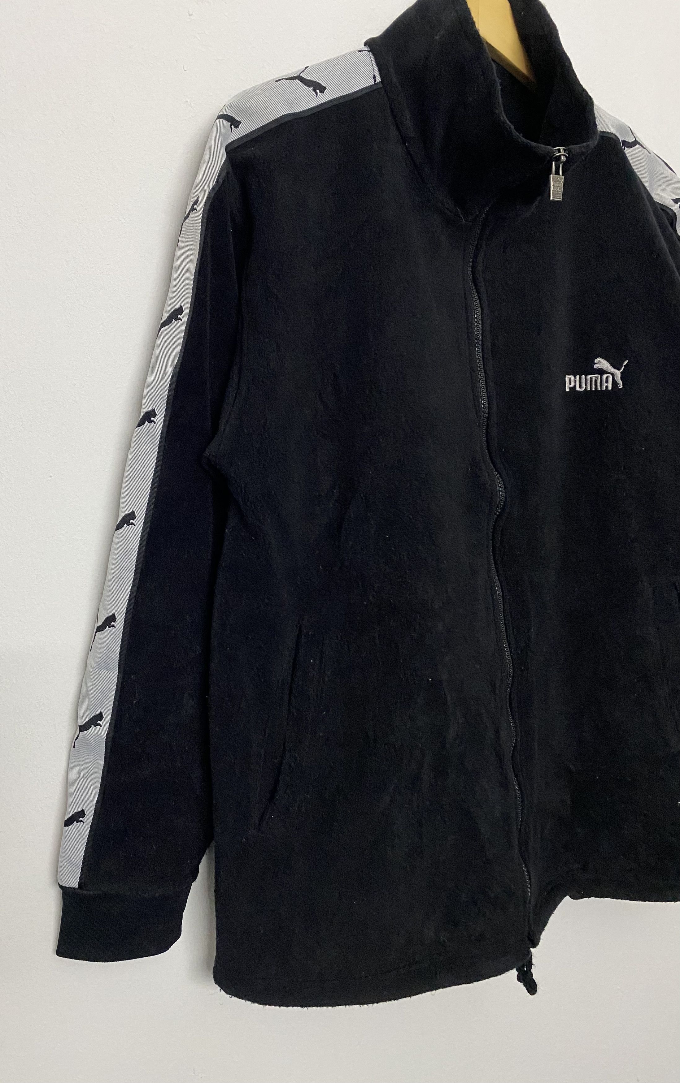 Puma VINTAGE PUMA Jacket Full Zip Black Taped Back Logo Jumper Size US M / EU 48-50 / 2 - 4 Thumbnail