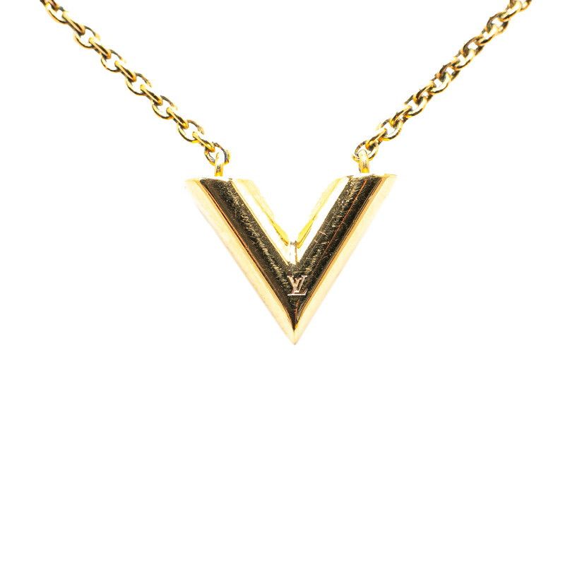 Louis Vuitton Louis Vuitton Louis Vuitton Essential V Necklace M61083 Gold Plated Metal Necklace M61083 in Very Good Condition Size ONE SIZE - 1 Thumbnail