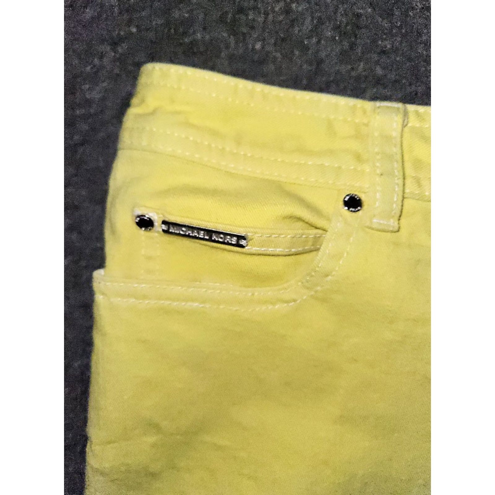 Michael Kors VINTAGE Michael Kors Slim Straight Leg Jeans Women's 6 Yellow Low Rise Stretch City Jeans Size 28" / US 6 / IT 42 - 7 Thumbnail