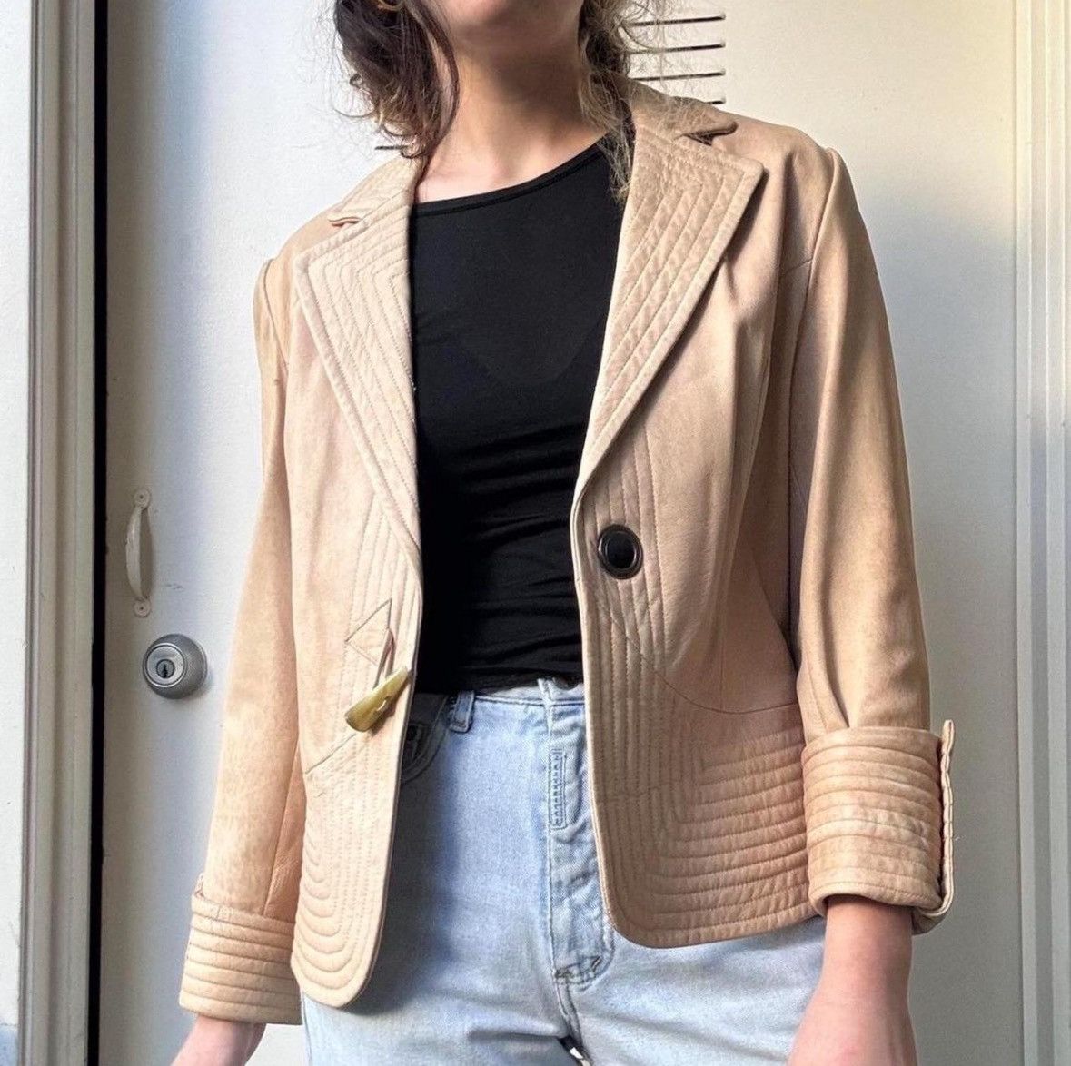 Vintage Y2K SOUTHWESTERN LEATHER BLAZER Size L / US 10 / IT 46 - 5 Thumbnail