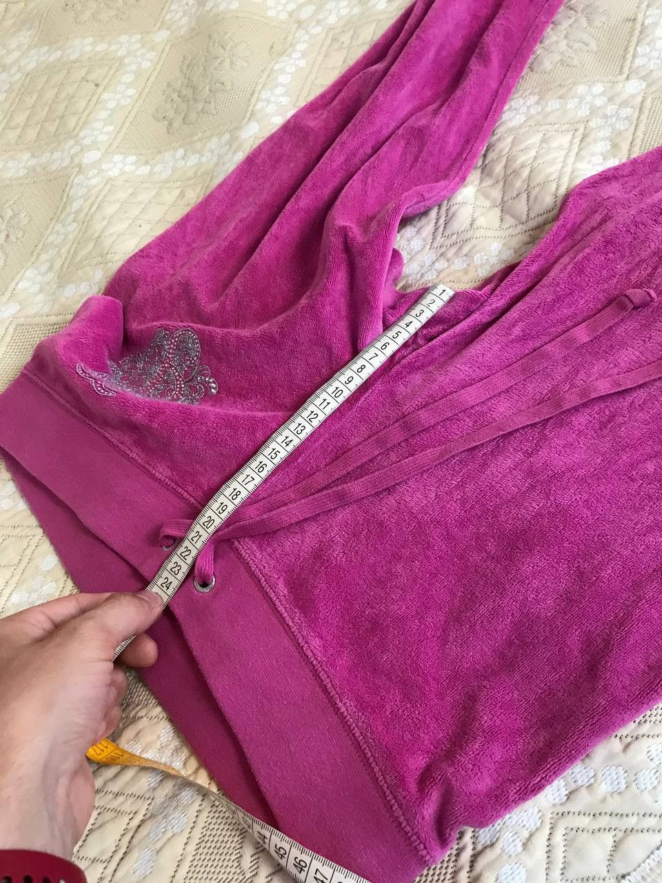 Juicy Couture 🔥 Juicy Couture Vintage Velour Wide Tracksuit Pants Y2K Logo Size 28" / US 6 / IT 42 - 10 Thumbnail
