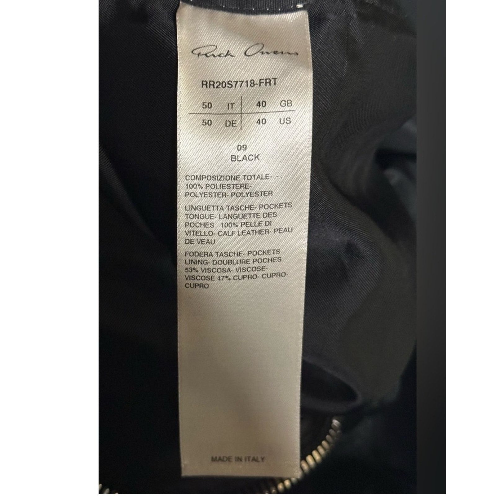 Rick Owens SS20 Tecuatl Bauhaus Jacket Black IT 50 Large Zipper Pockets Size US L / EU 52-54 / 3 - 11 Thumbnail