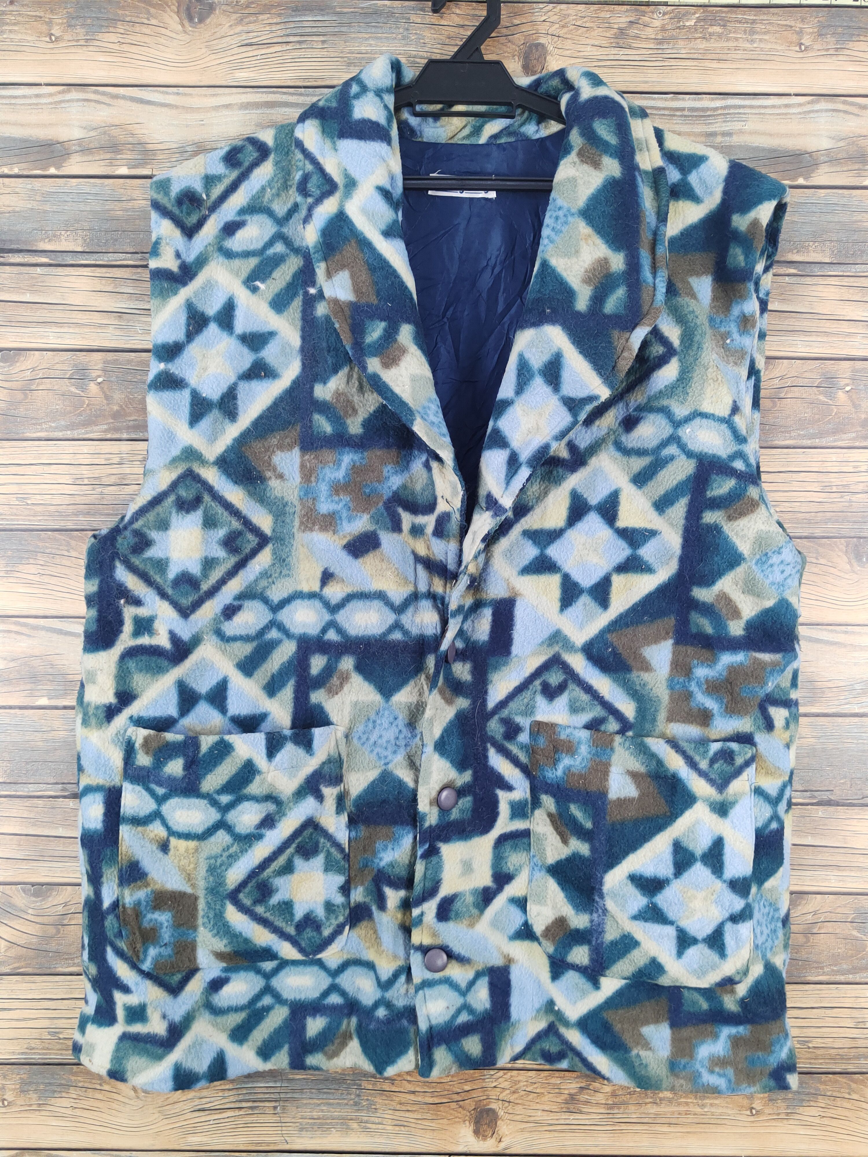Japanese Brand × Vintage Milky Way Blue Green Wool Vests Size US L / EU 52-54 / 3 - 1 Thumbnail