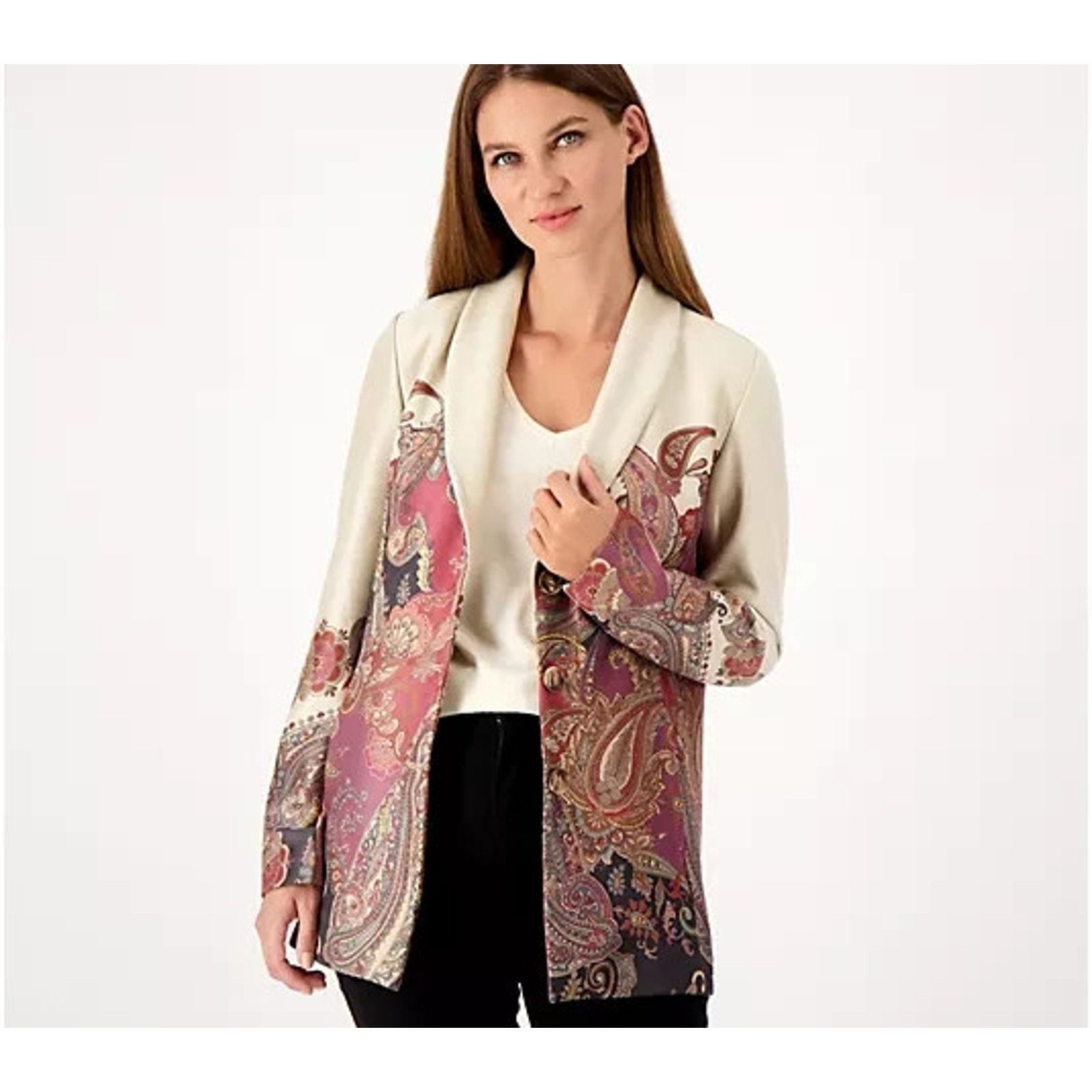 & Other Stories GRAVER Susan Graver Printem Jacket Black/Wine XL A547212 Size XL / US 12-14 / IT 48-50 - 1 Thumbnail