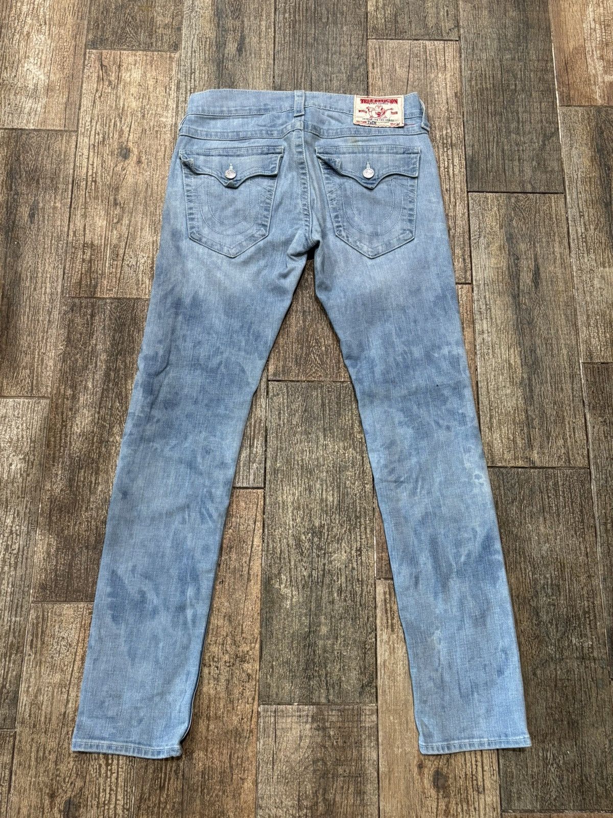 True Religion Lightwash Horseshoe Flap Skinny Jeans Size US 32 / EU 48 - 1 Thumbnail