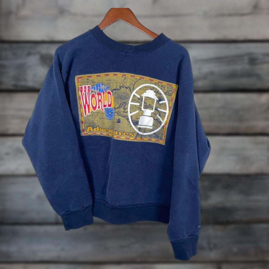 Vintage VTG Coleman Outdoors Sweatshirt Adult Large Dark Blue Crewneck Camping Adventure Mens Pullover** Size US L / EU 52-54 / 3 - 1 Thumbnail
