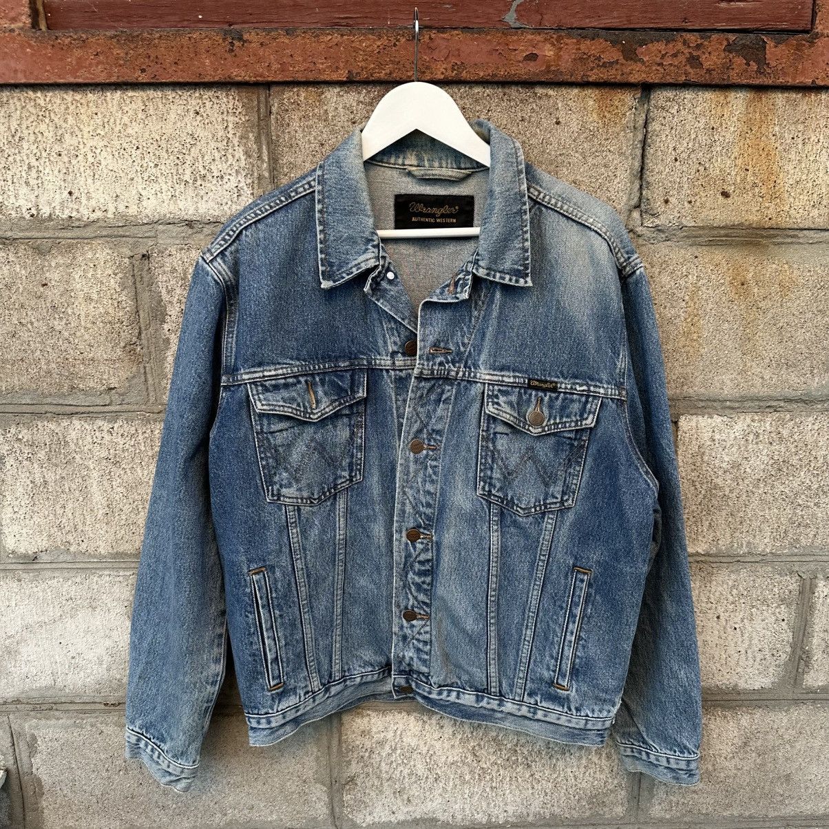 Wrangler Vintage Western Wrangler Denim Jacket Crazy Fit Size L Y2K Size US L / EU 52-54 / 3 - 1 Thumbnail