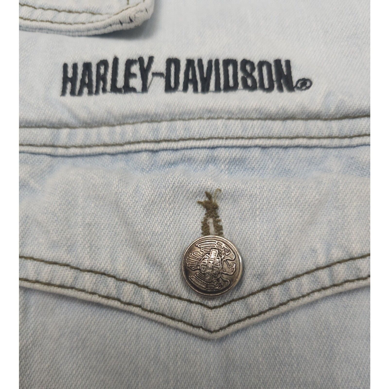 Harley Davidson Harley Davidson Jacket Denim Skull Flames Biker Embroidered Size US L / EU 52-54 / 3 - 5 Thumbnail