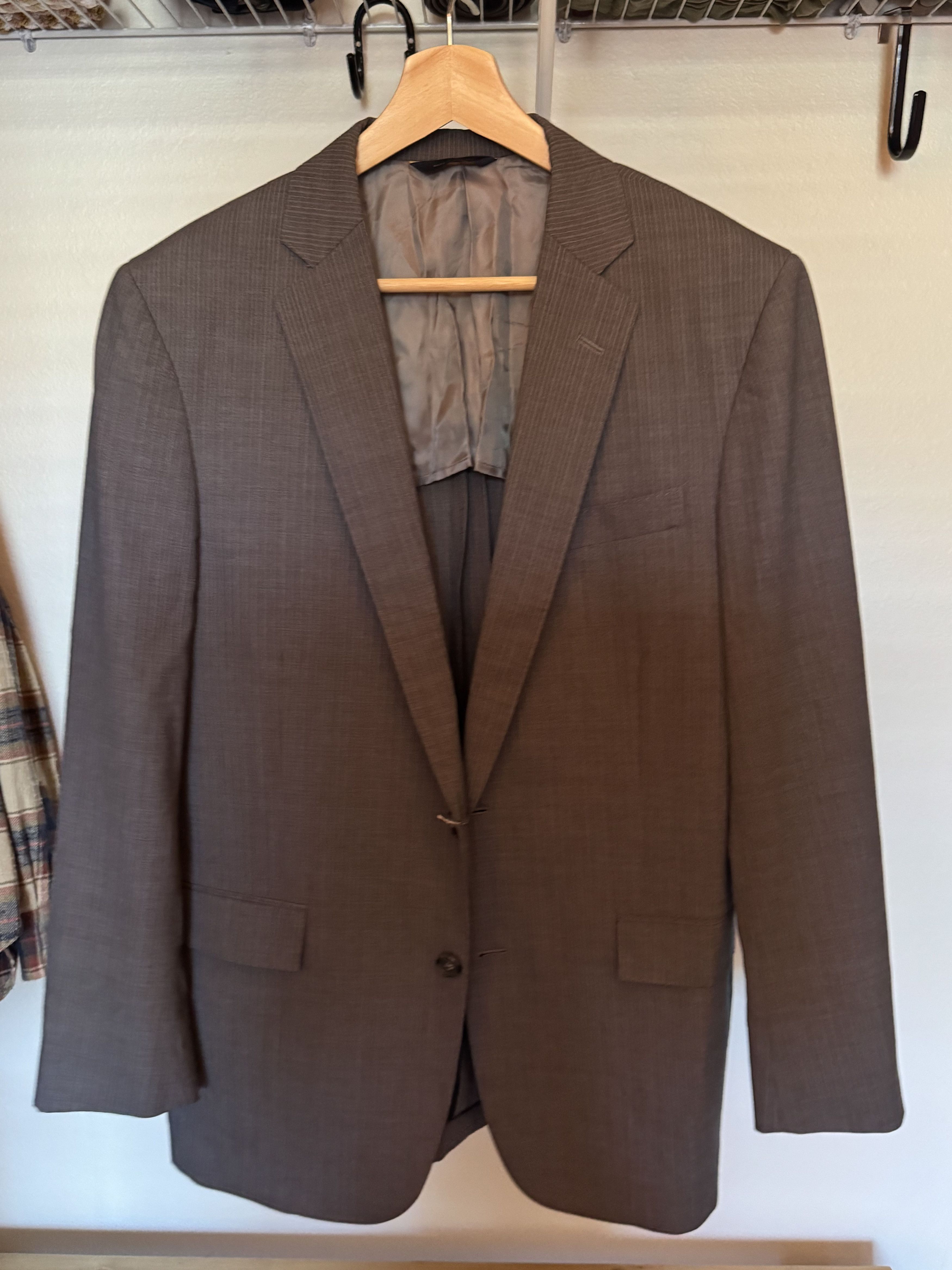 Brooks Brothers Regent Fit BrooksCool Stripe Suit Grey Size 40R - 1 Thumbnail