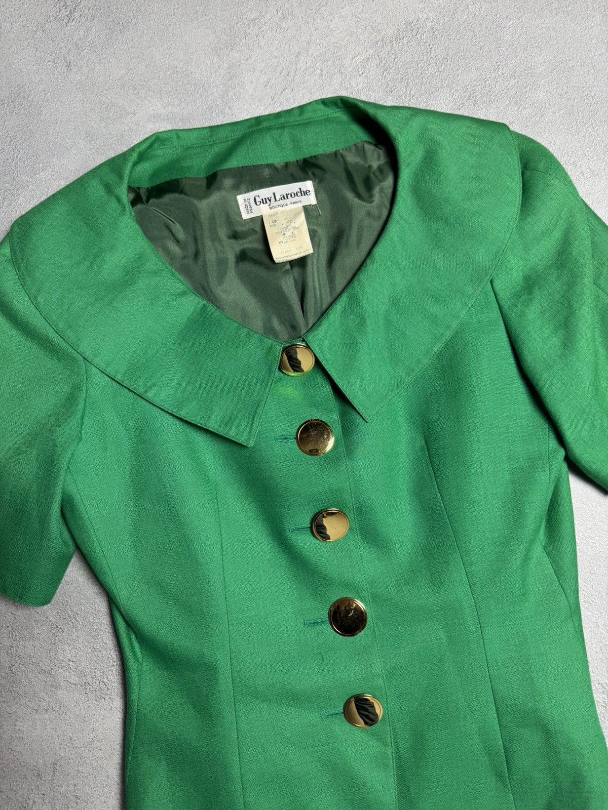 Designer Guy Laroche 1980s Vintage Linen Sleeveless Blazer Size M / US 6-8 / IT 42-44 - 3 Thumbnail