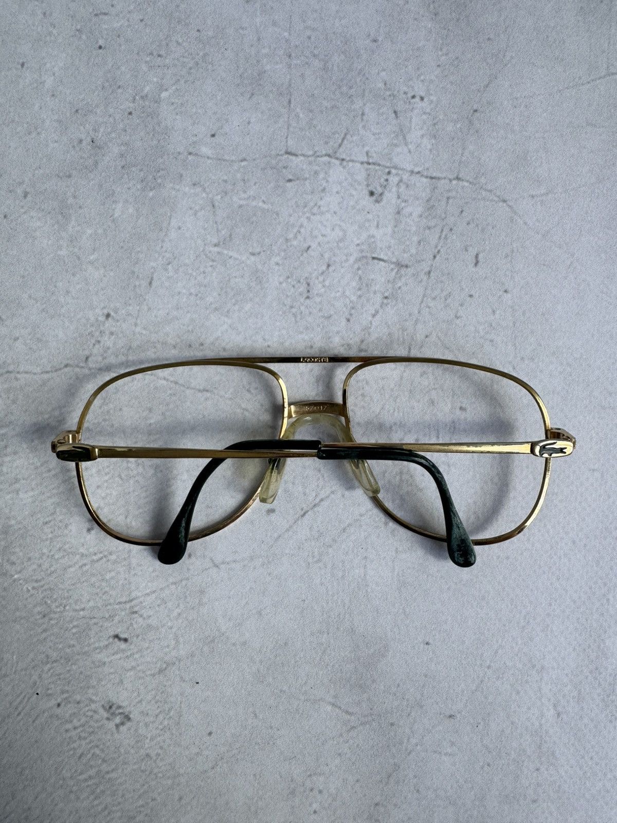 Lacoste Lacoste Vintage Gold Metal Eyeglasses Frame Metal No Lenses Size ONE SIZE - 5 Thumbnail