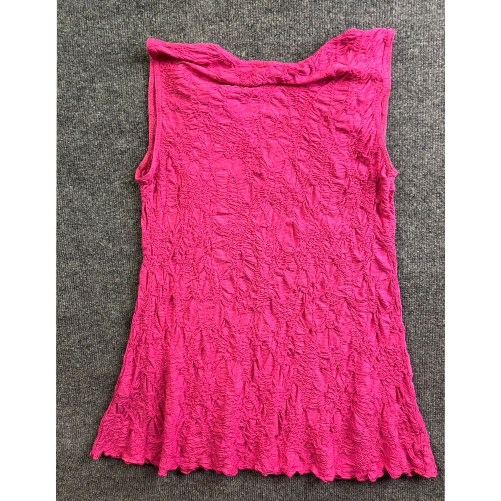 Vintage Sno Skins Tank Top Womens S Pink Crinkle Textured Sleeveless V-Neck 62220 Size S / US 4 / IT 40 - 6 Thumbnail