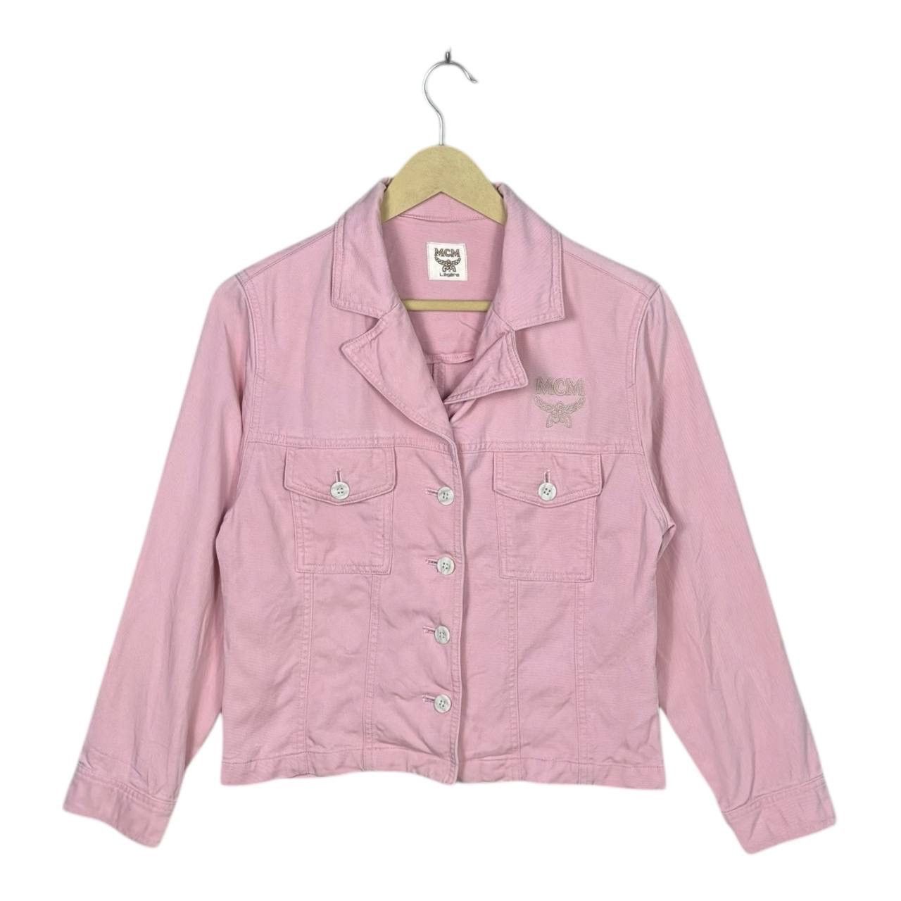 MCM Vintage MCM Légère Pink Denim Jacket Embroidered Logo M Size M / US 6-8 / IT 42-44 - 1 Thumbnail