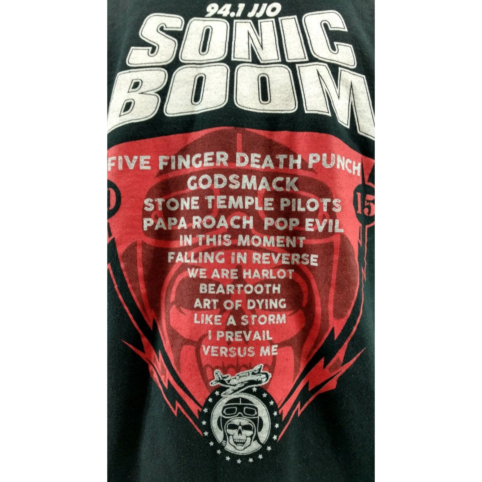 Gildan Sonic Boom Tour 2015 Five Finger Death Punch Size Medium Black Full-Zip Hoodie Size US M / EU 48-50 / 2 - 7 Thumbnail