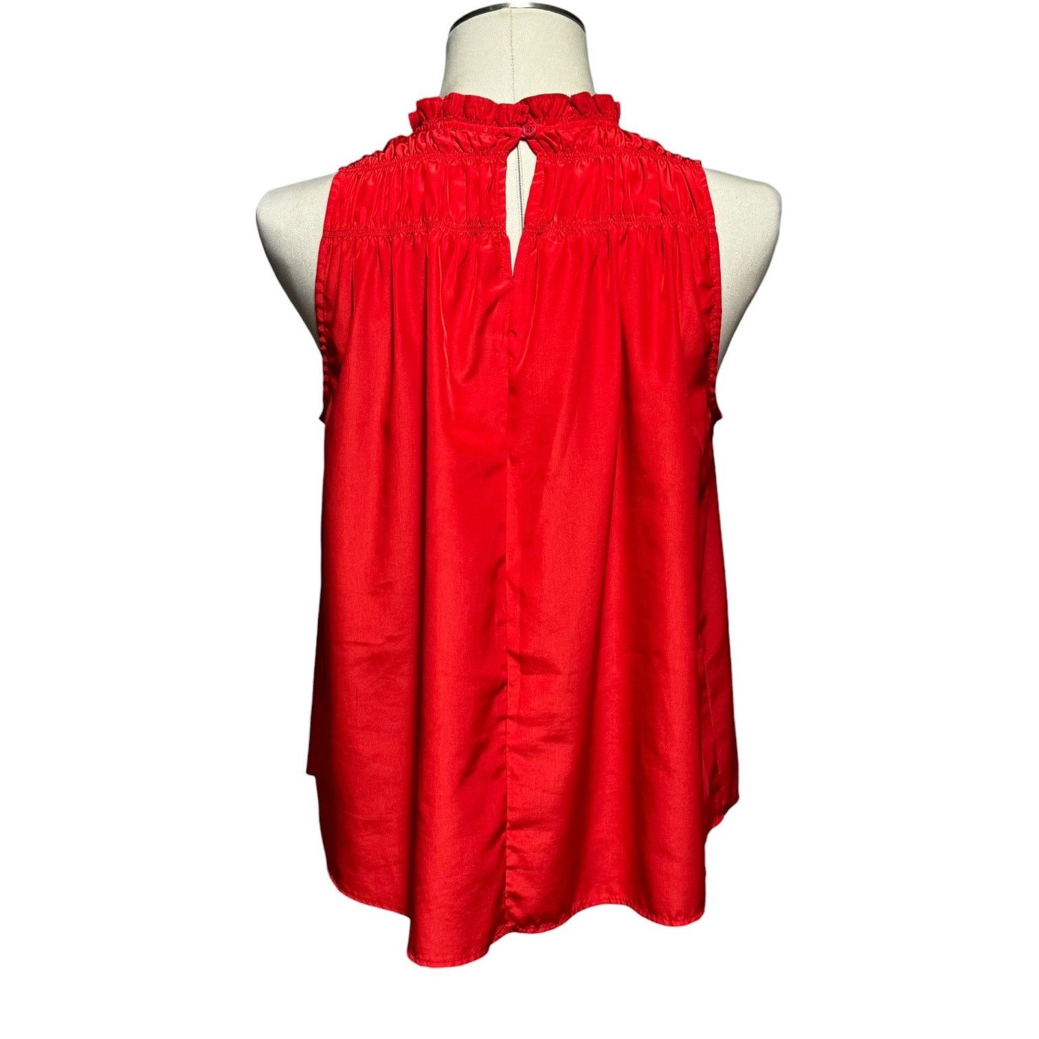 Joie Joie Sleeveless Shirred Blouse Top Red Medium Size M / US 6-8 / IT 42-44 - 3 Thumbnail