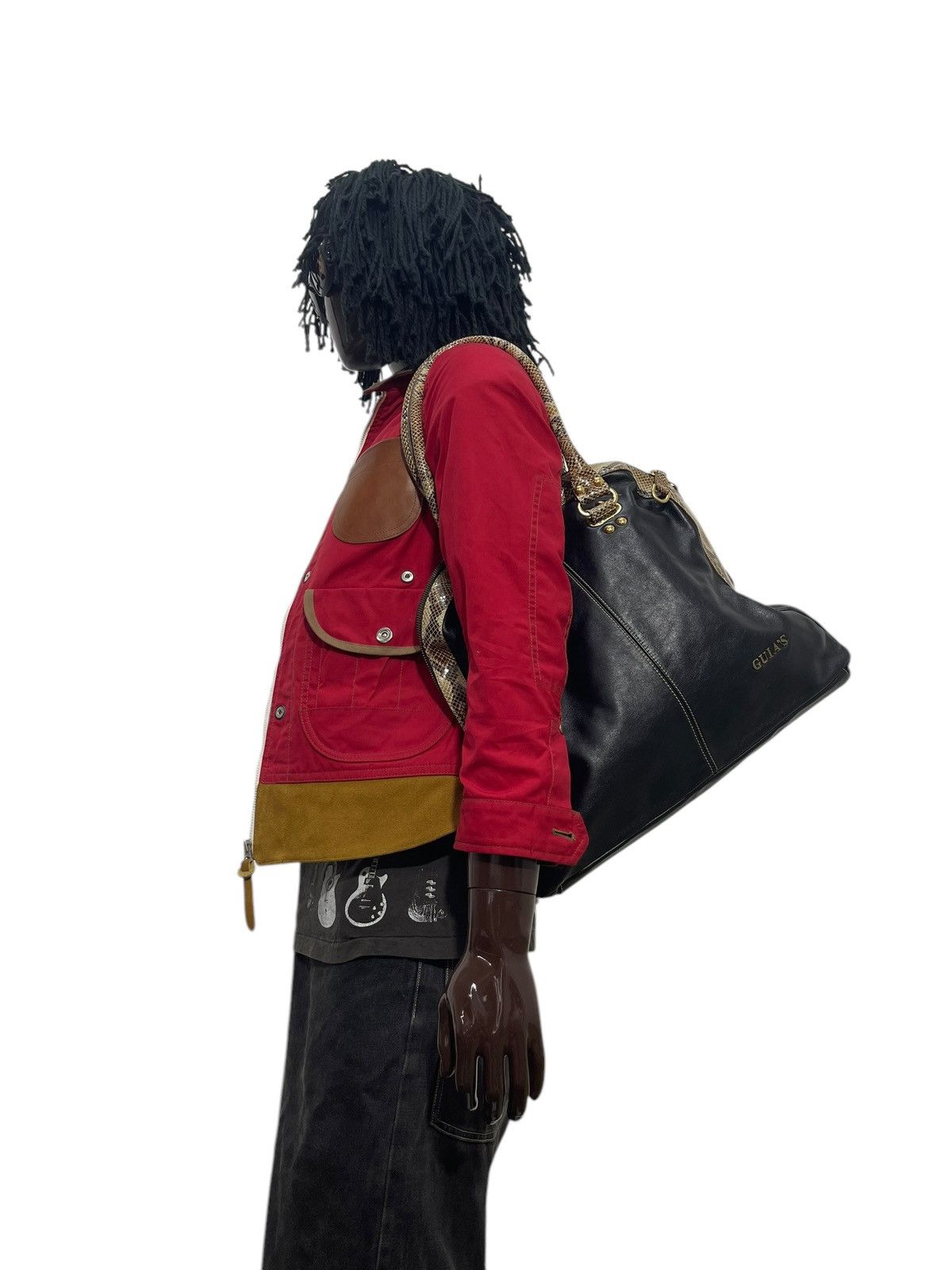 Genuine Leather Full Leather Guia’s Italy Python Tote Shoulder Bag 1🟩5 Size ONE SIZE - 3 Thumbnail