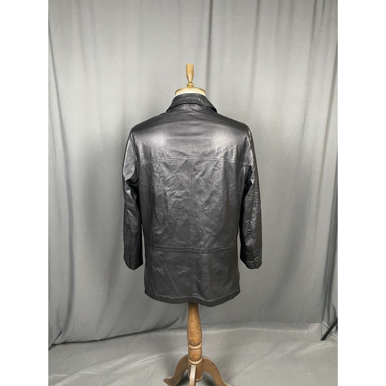 Canali Canali Vintage Men's Black Leather Coat Size 52 Size US L / EU 52-54 / 3 - 7 Thumbnail