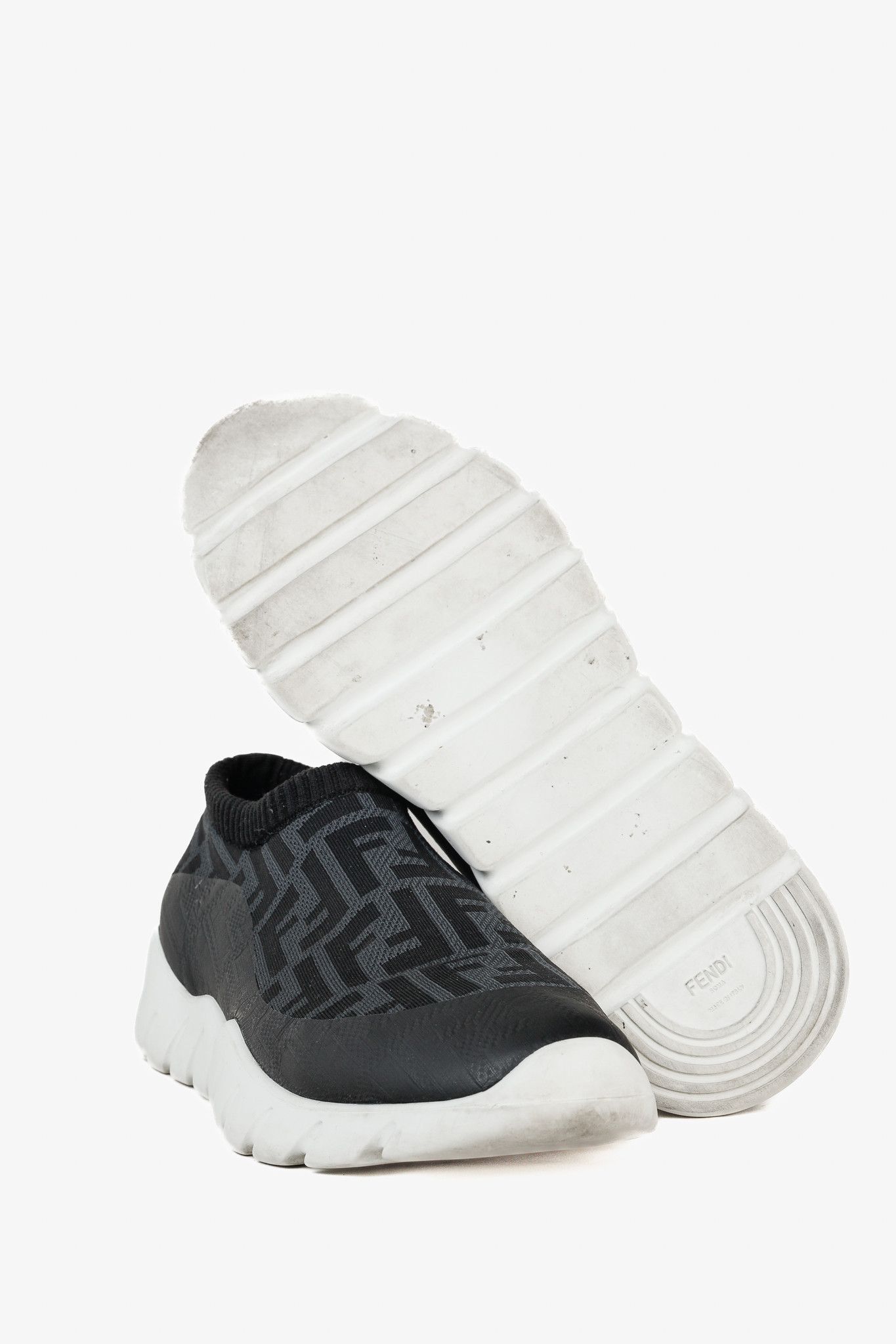 Fendi Fendi Grey & Black Forever Fendi FF Motif Slip-On Sneakers Size US 9 / EU 42 - 4 Thumbnail