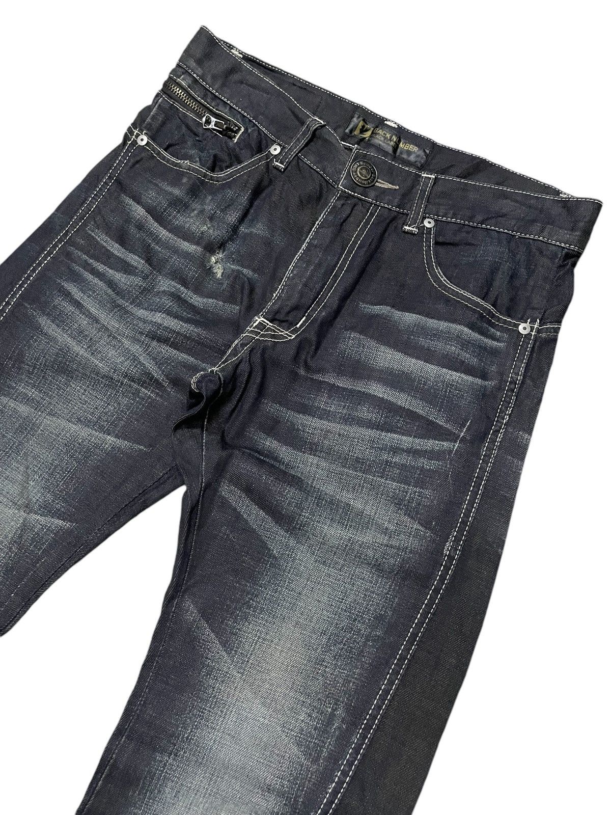 Hysteric Glamour × Japanese Brand × LOWBOX Back Number Japan Waxed Coated Spiral Cut Jeans Size US 30 / EU 46 - 3 Thumbnail