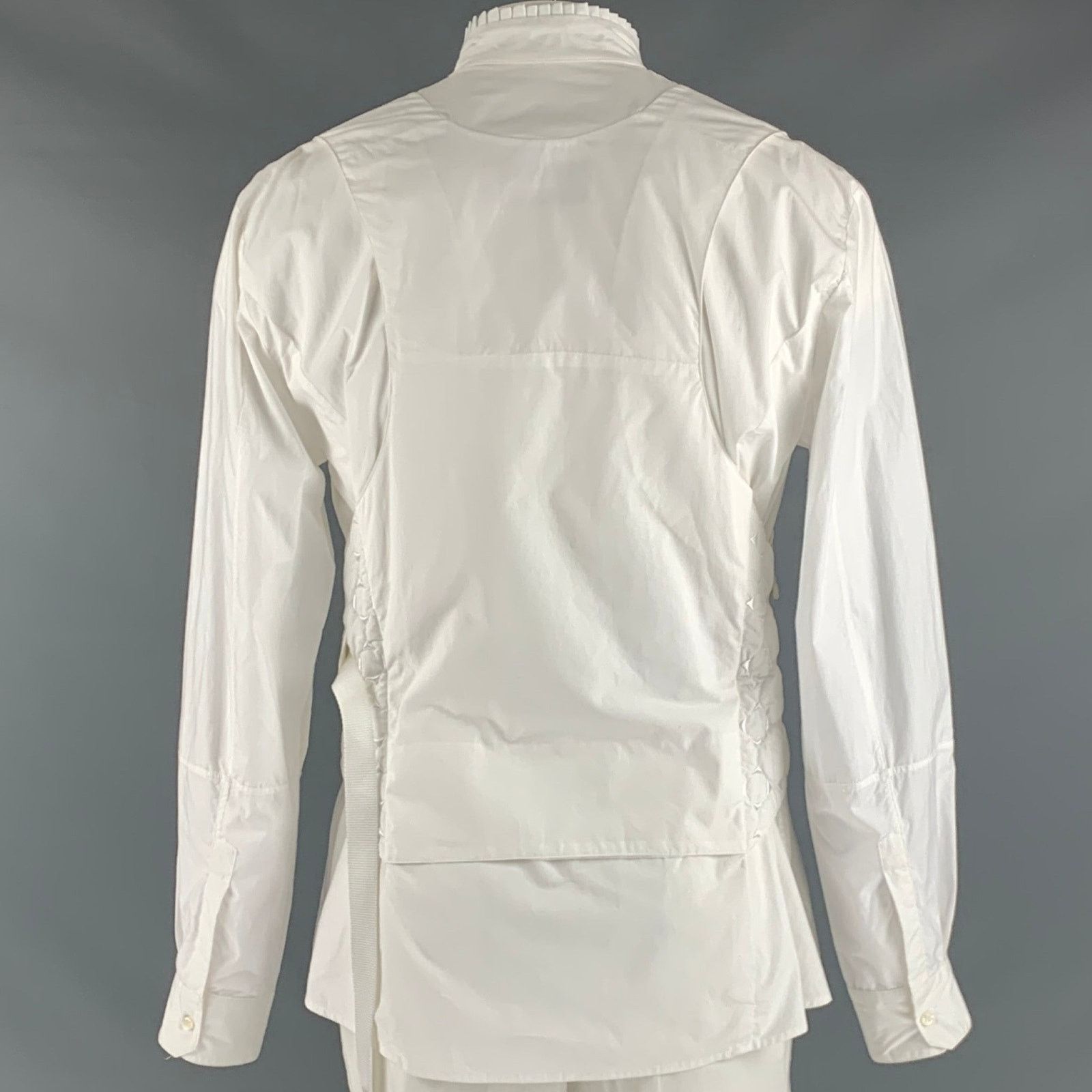 JordanLuca JORDANLUCA White Quilted Cotton Harness Long Sleeve Shirt Size US L / EU 52-54 / 3 - 4 Thumbnail