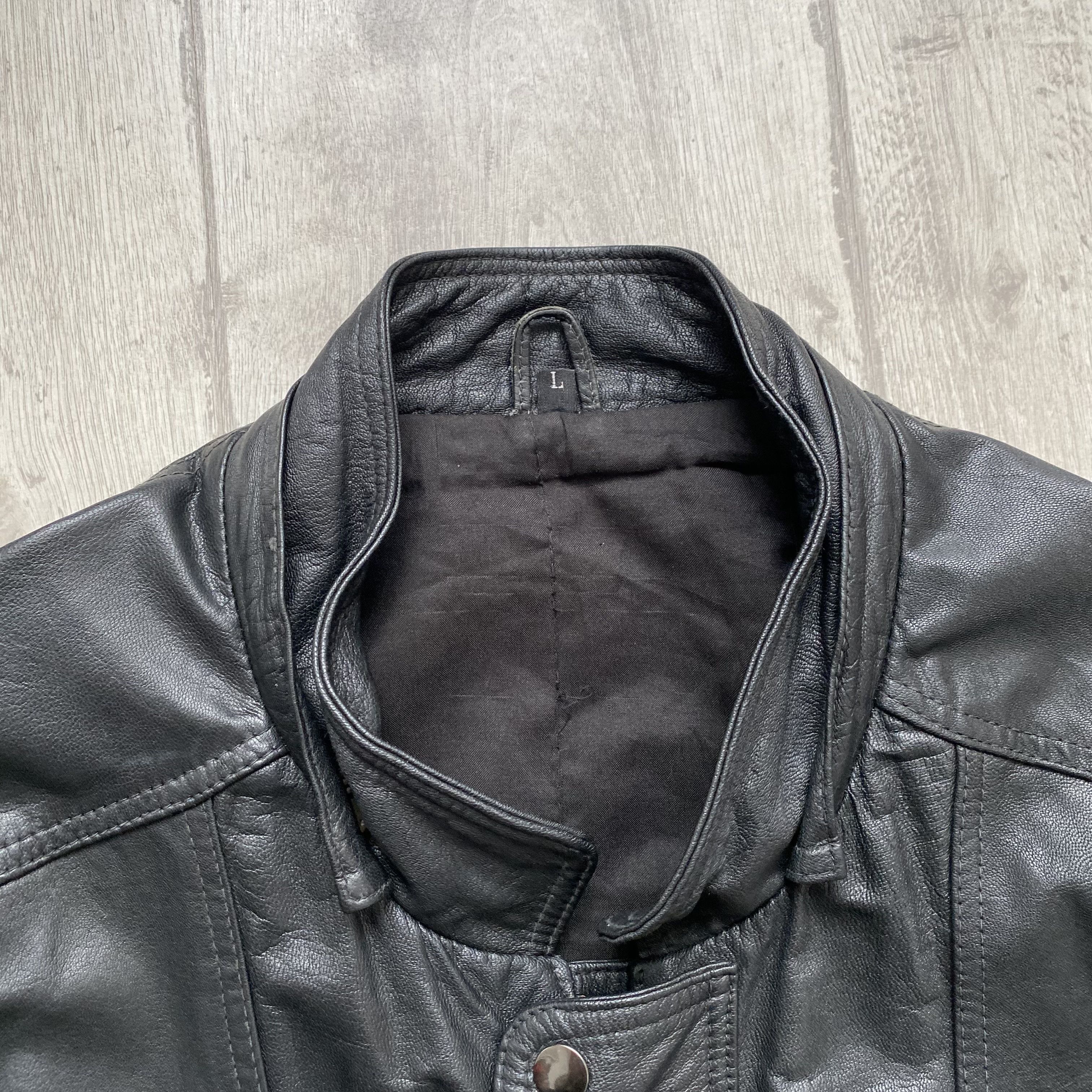 Genuine Leather Vintage 90s Real Leather Jacket Parka Coat Balenciaga style Size US L / EU 52-54 / 3 - 5 Thumbnail
