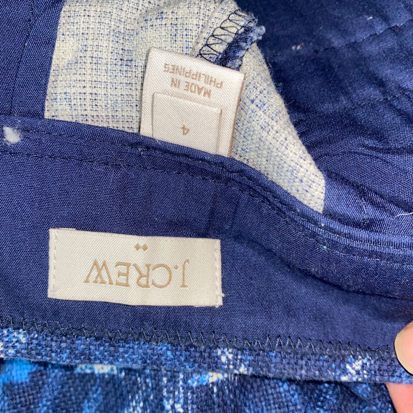 J.Crew J. Crew Blue Ikat Woven Flat Front Chino Side-Zip Shorts 4 Size 27" / US 4 / IT 40 - 4 Thumbnail
