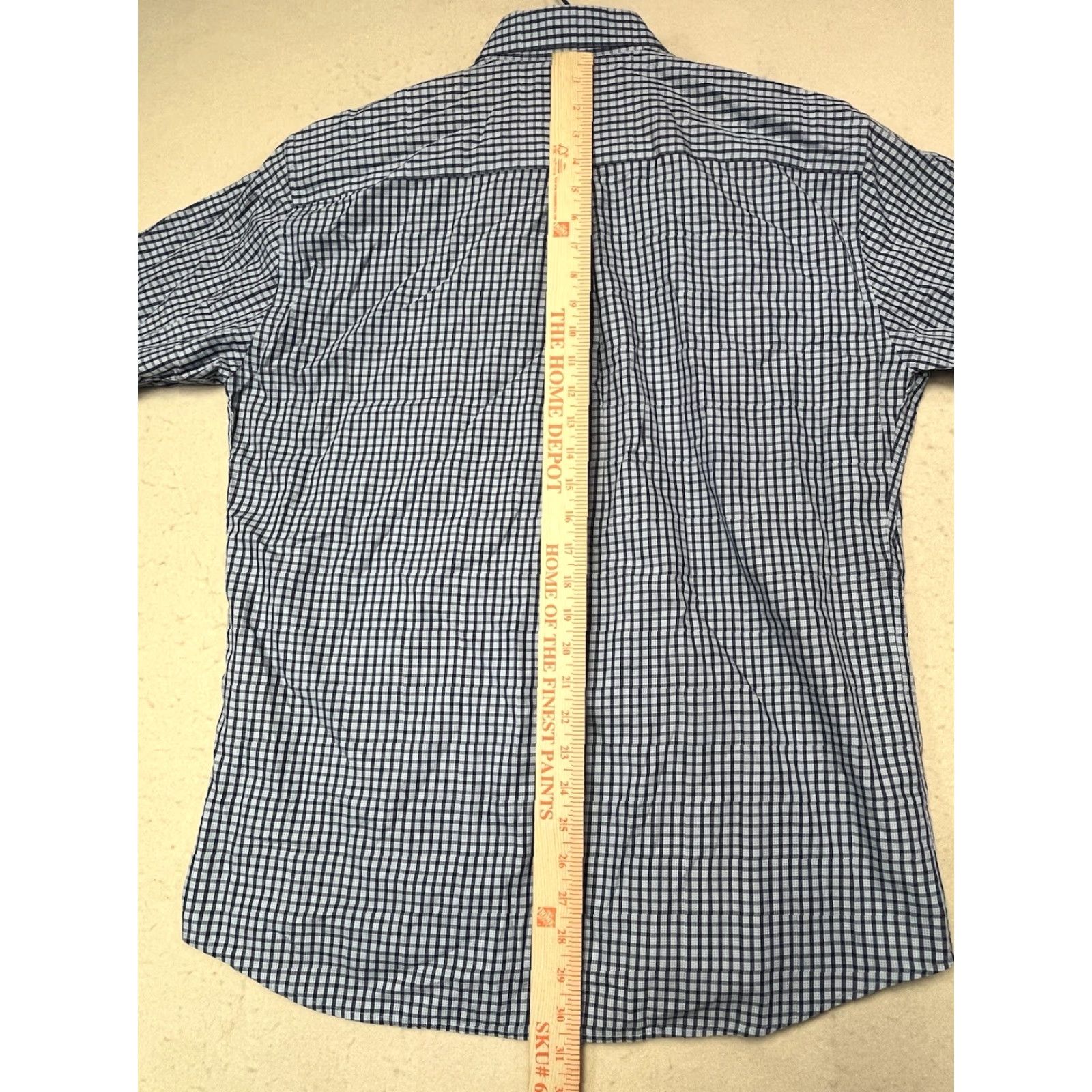 Peter Millar Peter Millar Men's Short Sleeve Button Up Shirt Large Blue Check Pattern Size US L / EU 52-54 / 3 - 4 Thumbnail