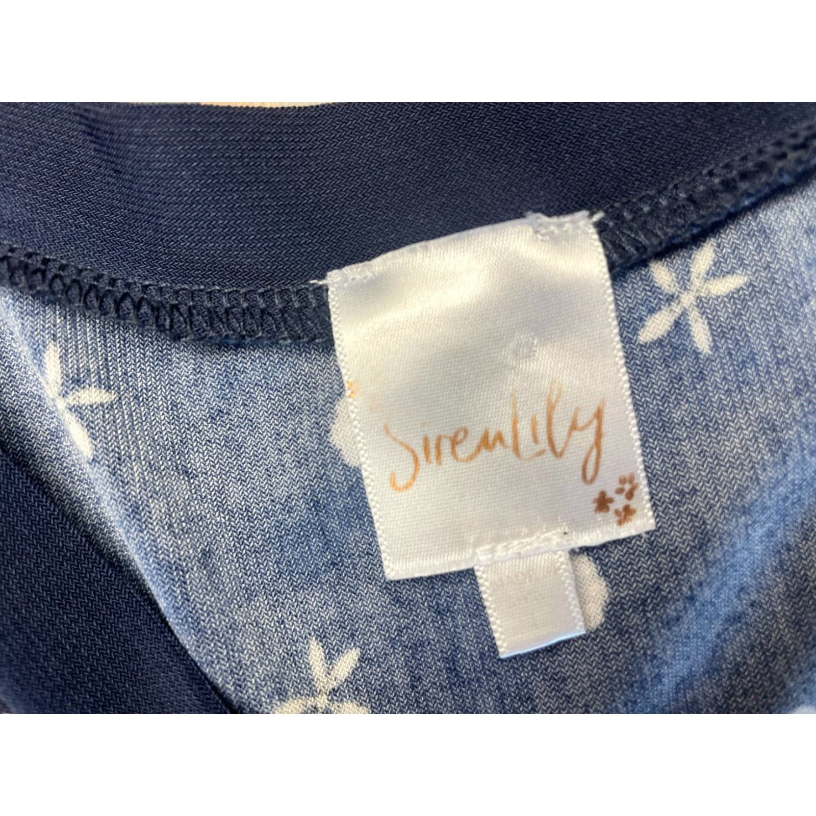 Vintage Sirenlily Dress Women's L Navy White Floral Mini Short Above Knee Casual Ladies Floral Size L / US 10 / IT 46 - 7 Thumbnail