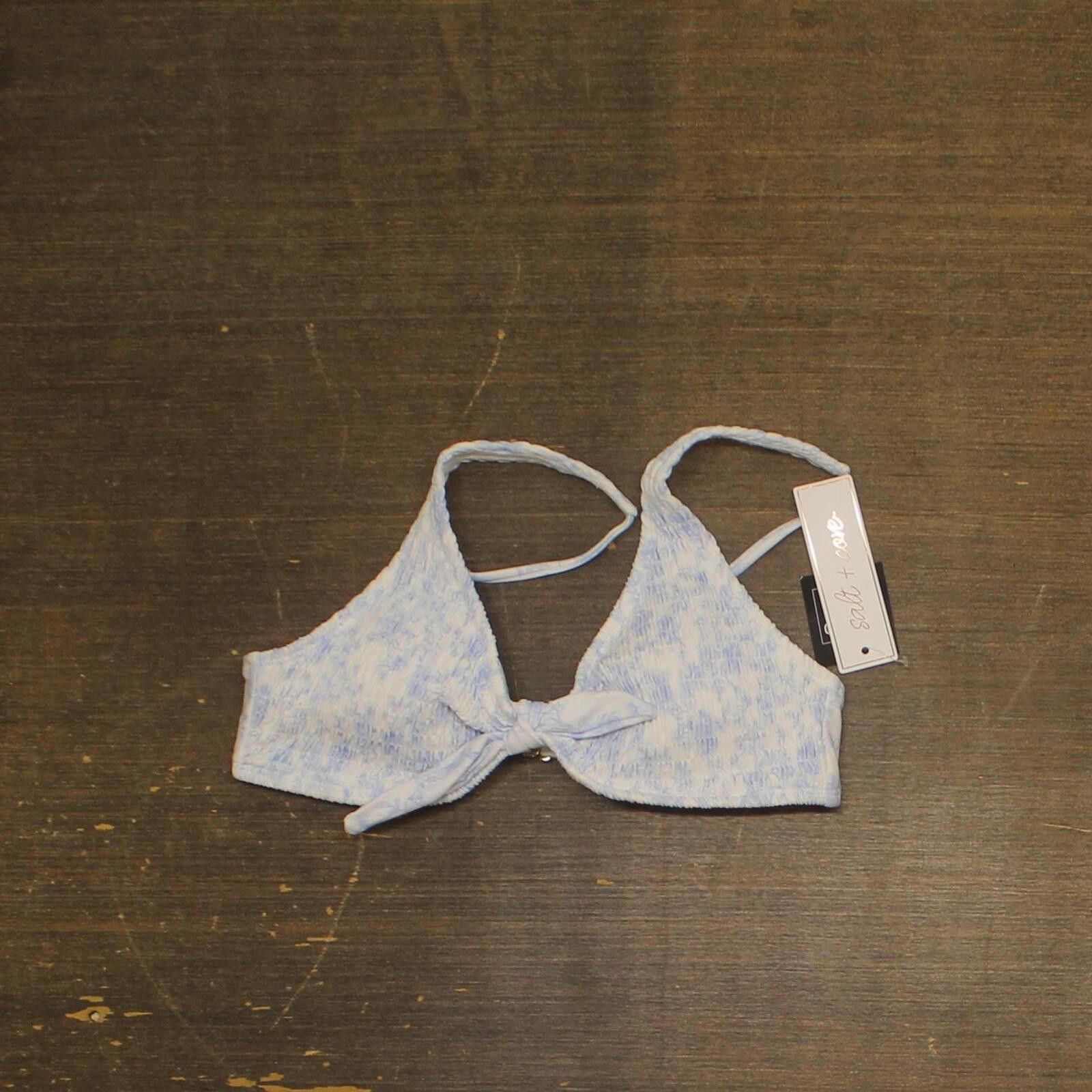 Other Salt + Cove Tie-front Bikini Swim Top Cornflower Blue M Size ONE SIZE - 1 Thumbnail