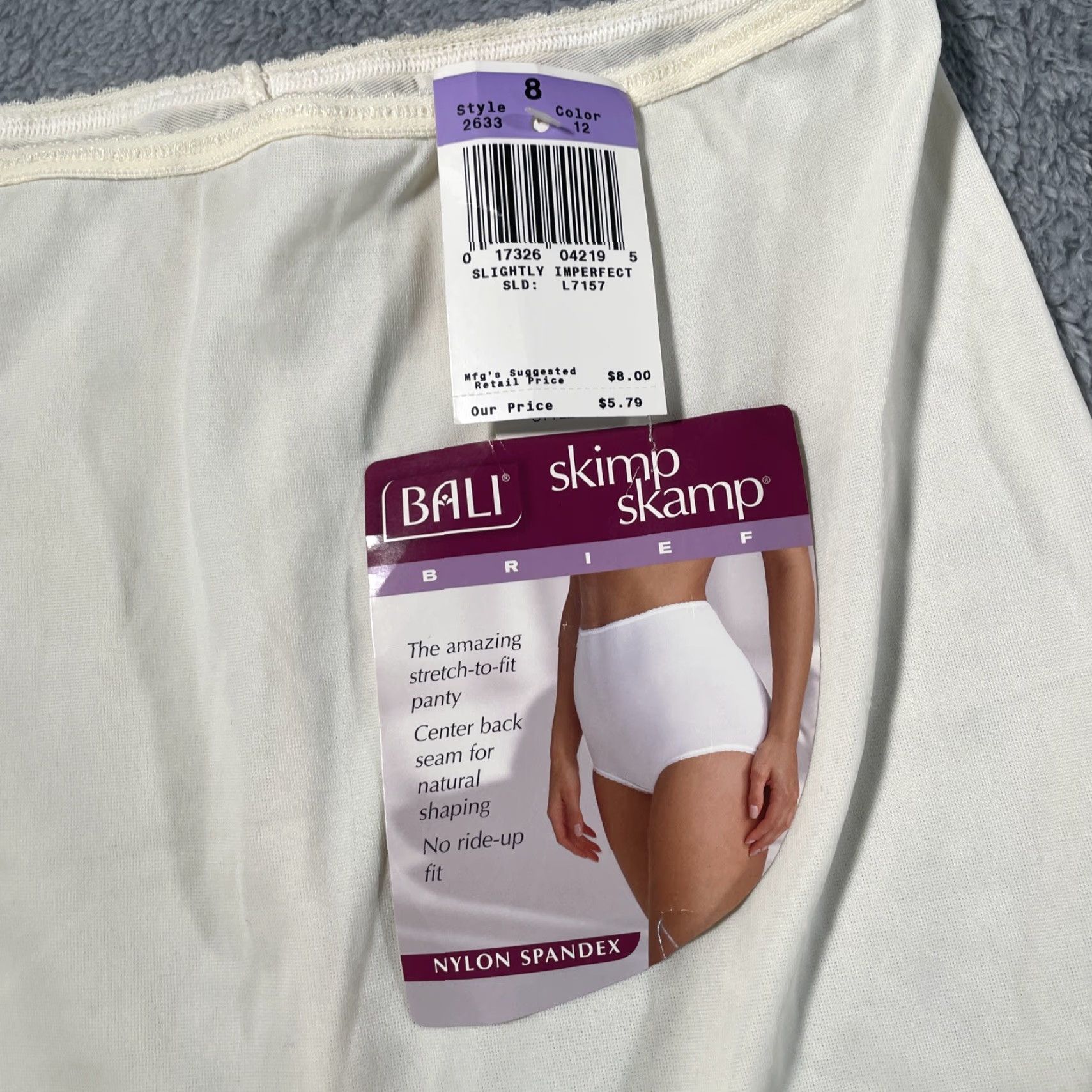 Vintage VINTAGE Bali Panties Nylon Spandex 2633 Ivory Size 12 1990s Sheer Androgyny Womens Size 34" / US 12 / IT 48 - 2 Thumbnail