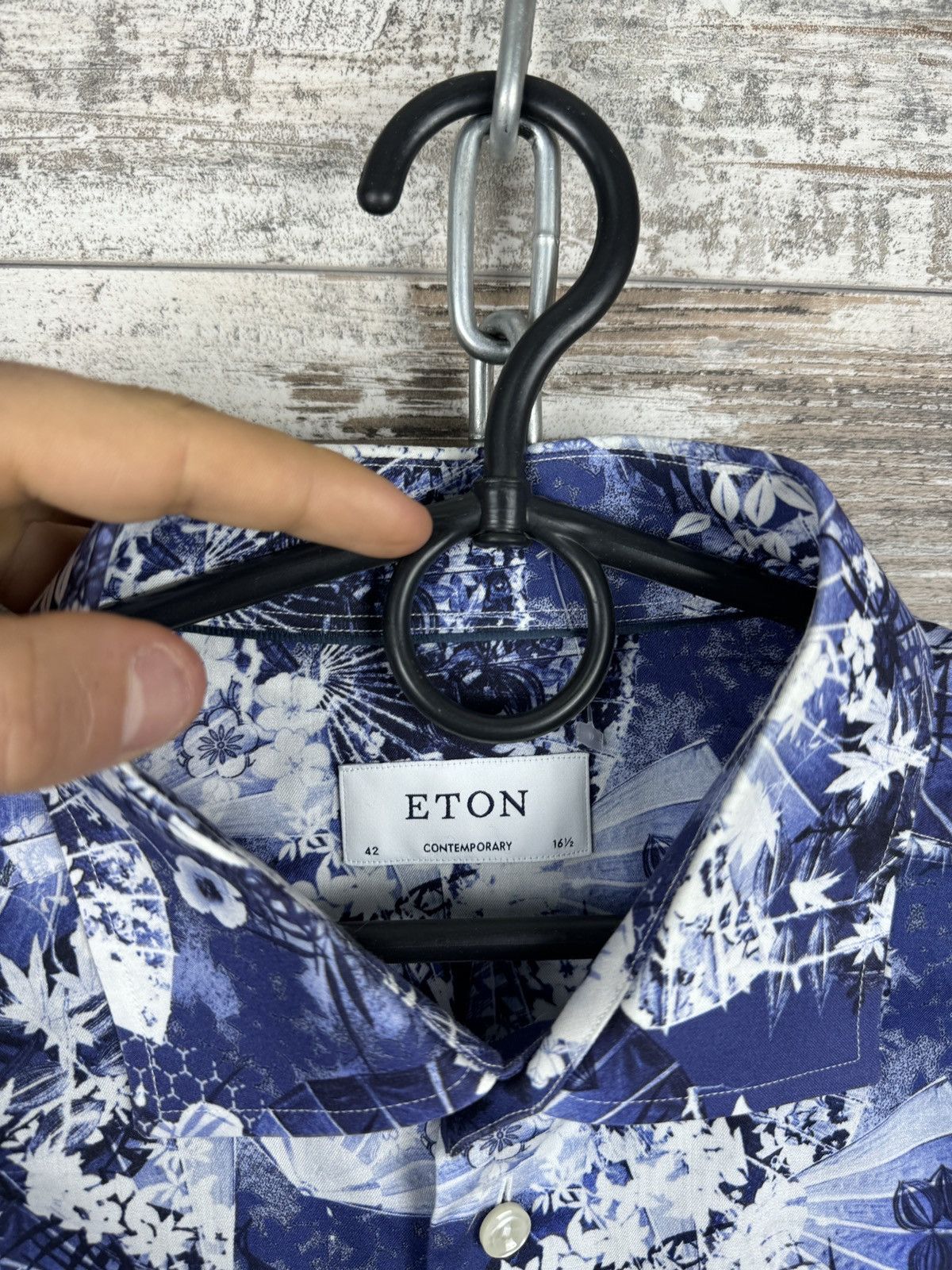 Eton Eton Men’s Long Sleeve Button Up Shirt Size 42 / 16.5 floral Size US L / EU 52-54 / 3 - 5 Thumbnail