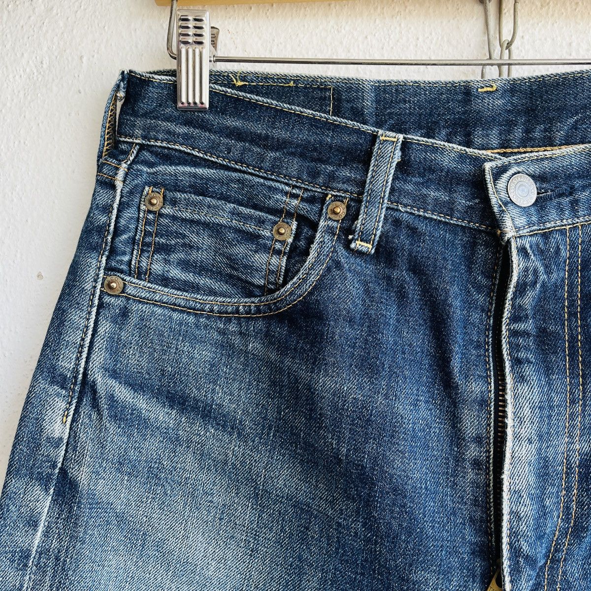 Levi's Vintage Clothing Vintage Levi's 502XX Big E Distressed Selvedge Jeans J22 Size US 31 - 6 Thumbnail