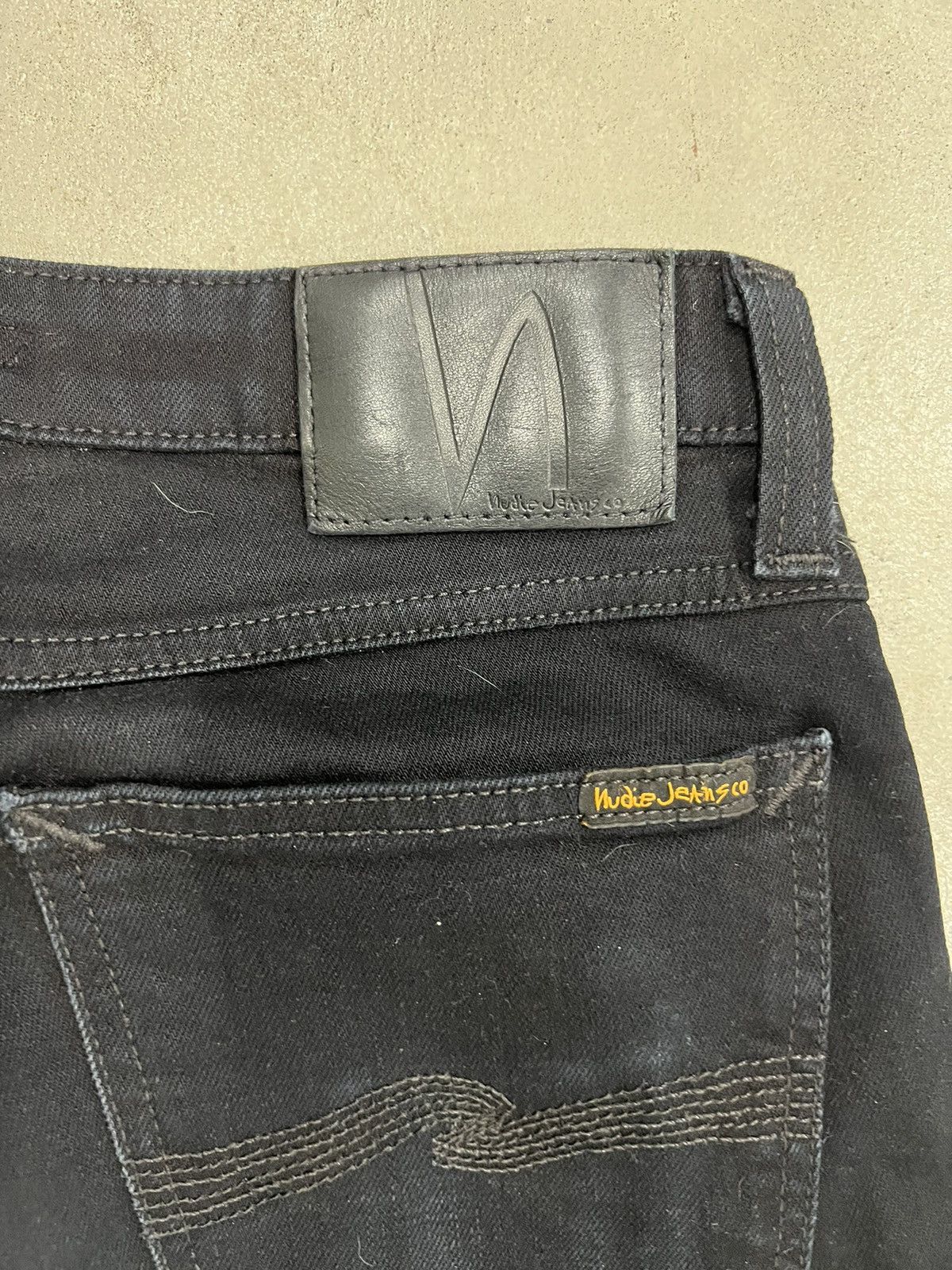Nudie Jeans Nudie Black Skinny Jeans Made in Italy Size US 31 - 4 Thumbnail