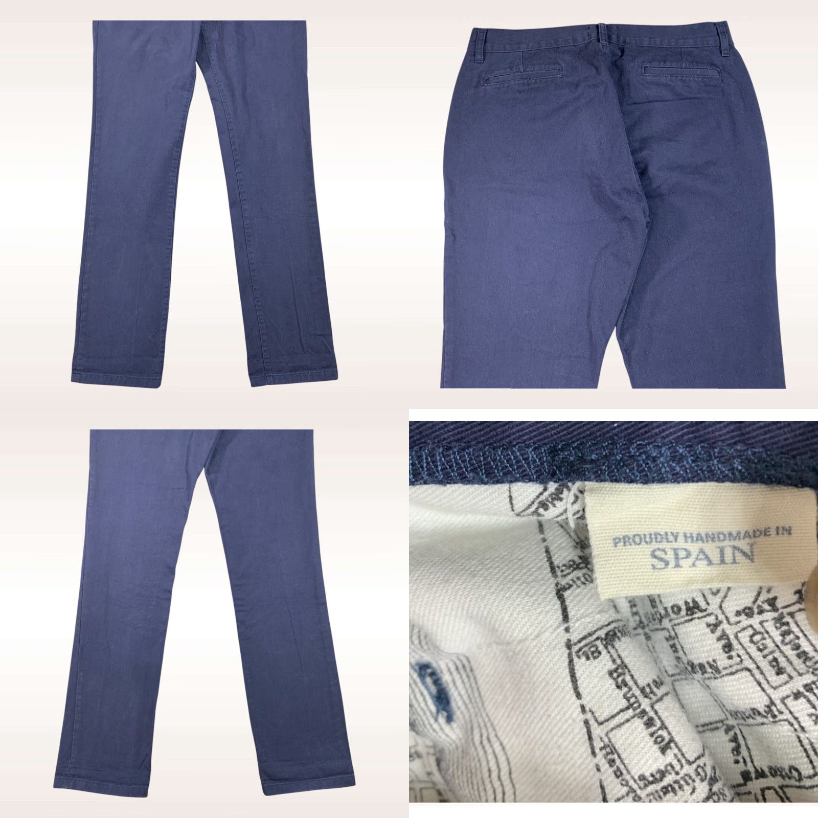 Taylor Stitch The Slim Chino Pants Mens 32x34 Navy 100% Organic Cotton Twill Chino Mens Slim Navy Pants