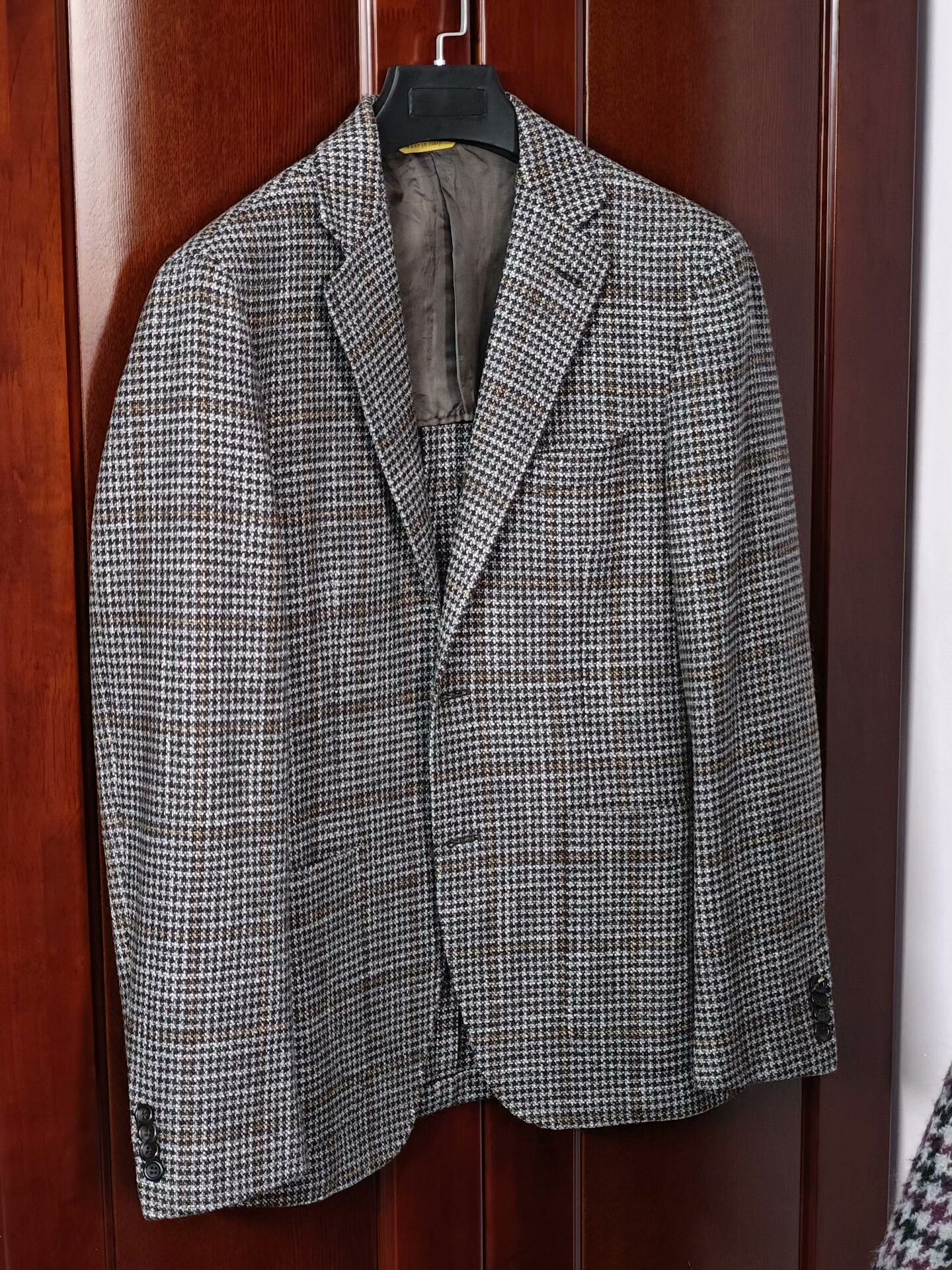Canali Brown Checked Wool Silk Blend Blazer Size US M / EU 48-50 / 2 - 1 Thumbnail