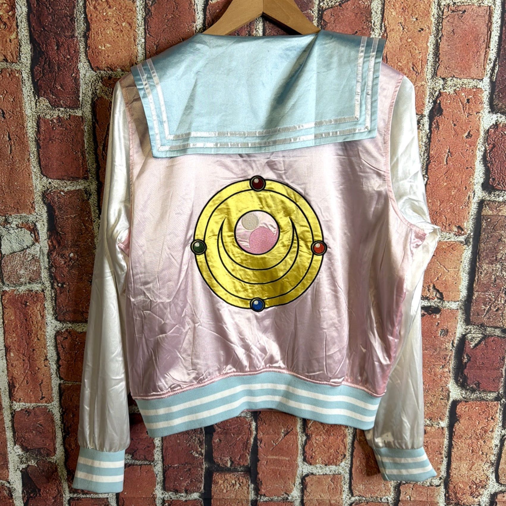 Vintage VINTAGE Sailor Moon Transformation Jacket Womens Satin Varsity Size M / US 6-8 / IT 42-44 - 4 Thumbnail