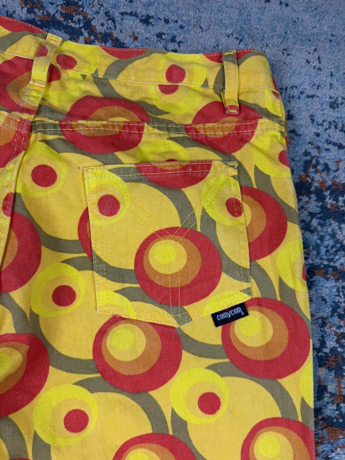 Japanese Brand × Vintage Vintage y2k Crazy patterned extremely flared pants 70s style Size US 31 - 17 Thumbnail